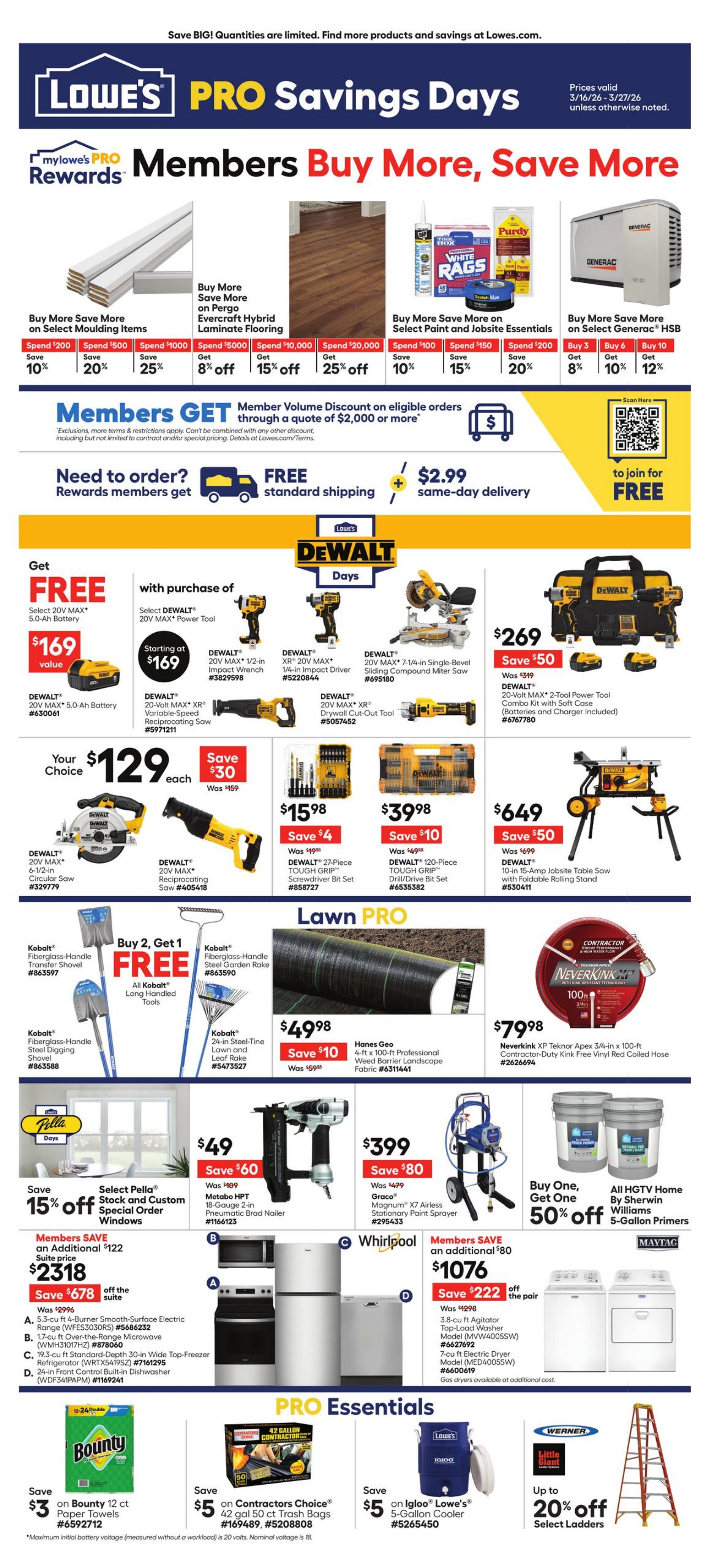 Weekly ad Lowe's 03/16/2026 - 03/27/2026