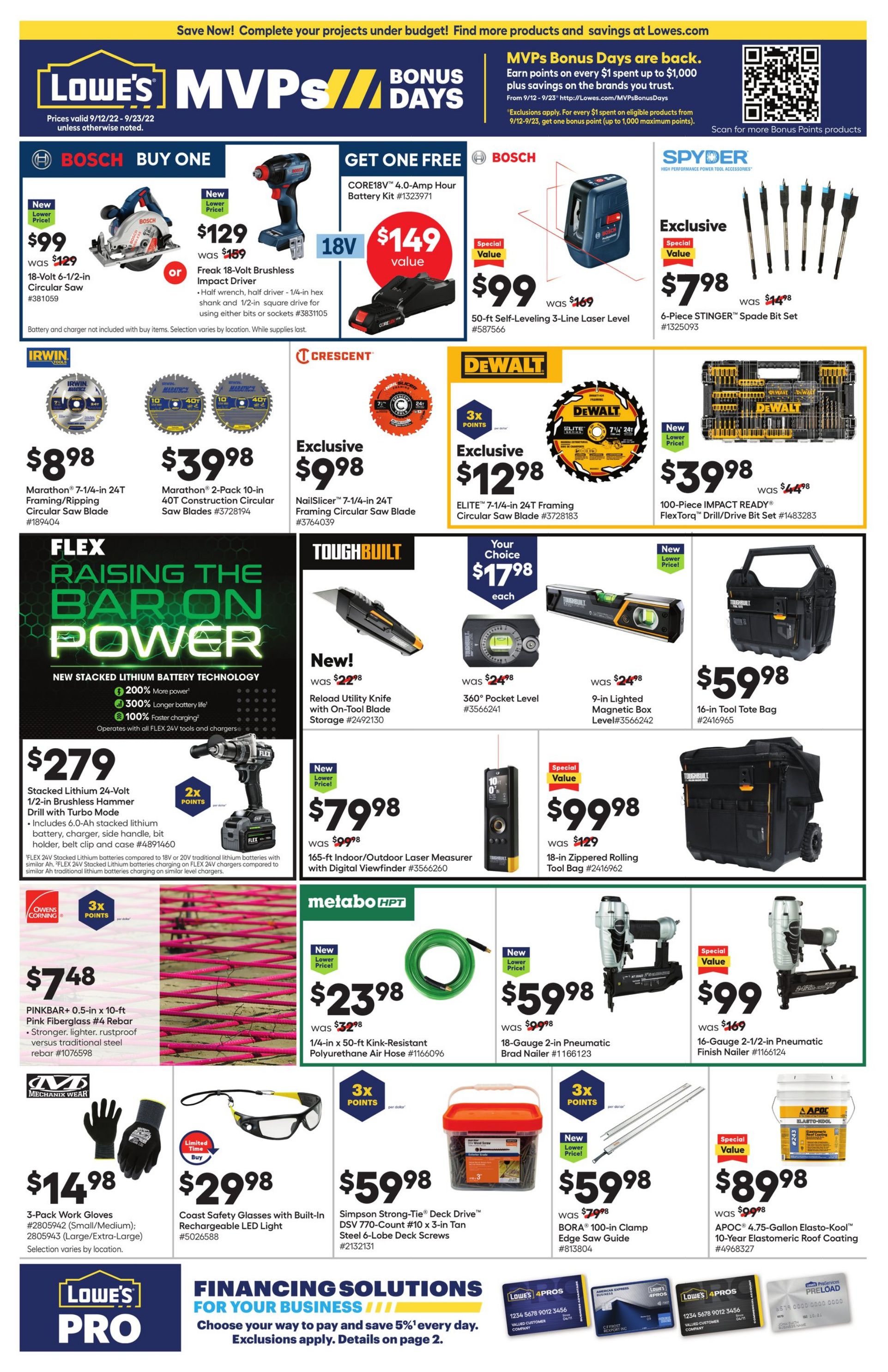 Weekly ad Lowe's 09/12/2022 - 09/23/2022