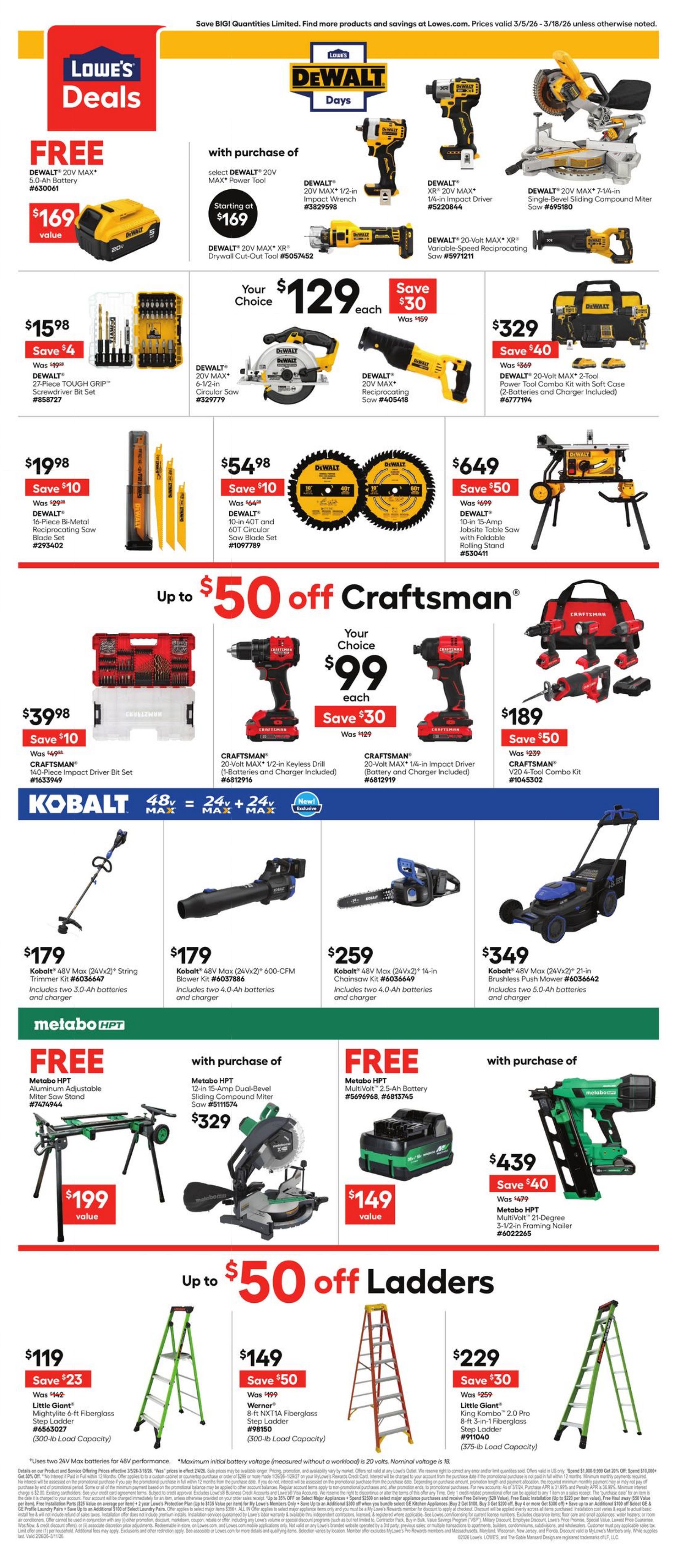 Weekly ad Lowe's 03/05/2026 - 03/18/2026