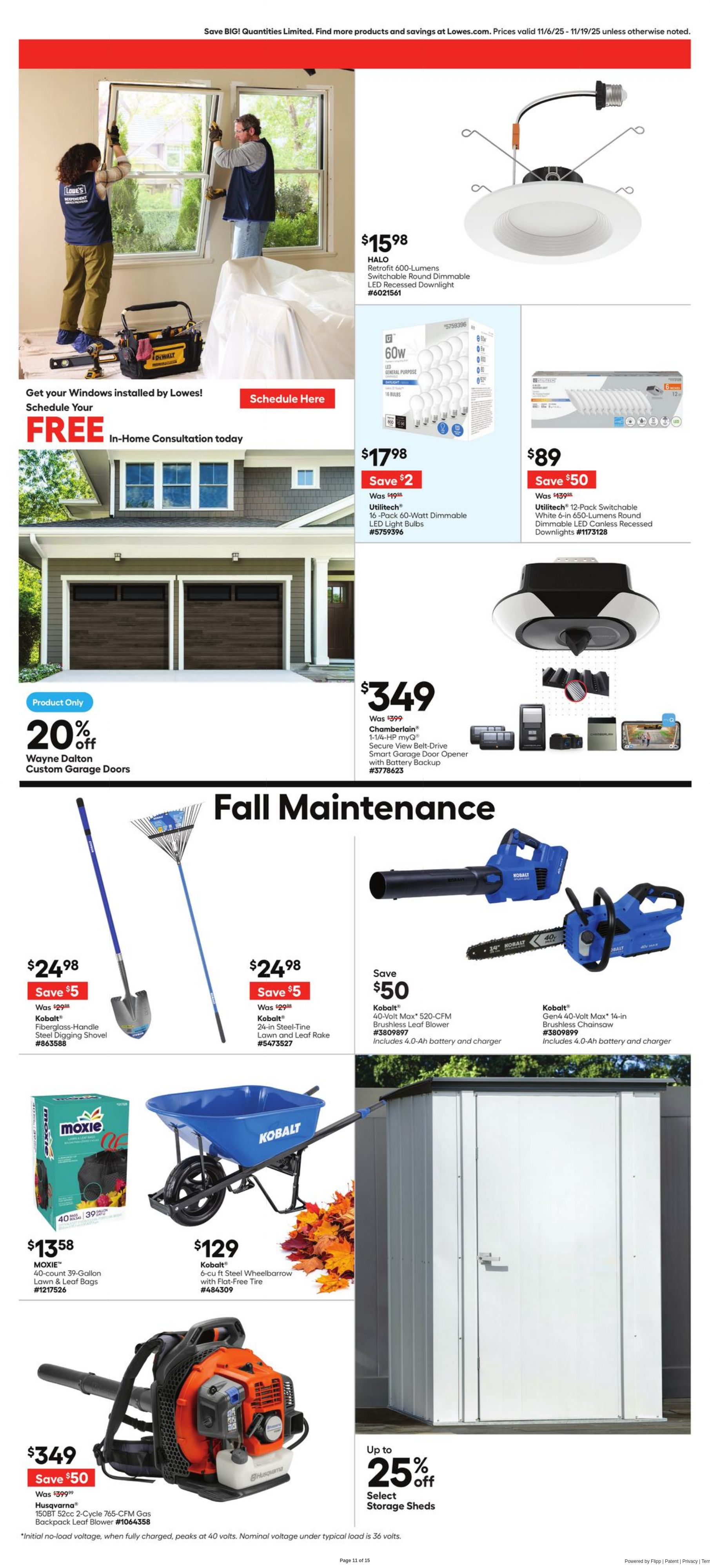 Weekly ad Lowe's 11/06/2025 - 11/19/2025