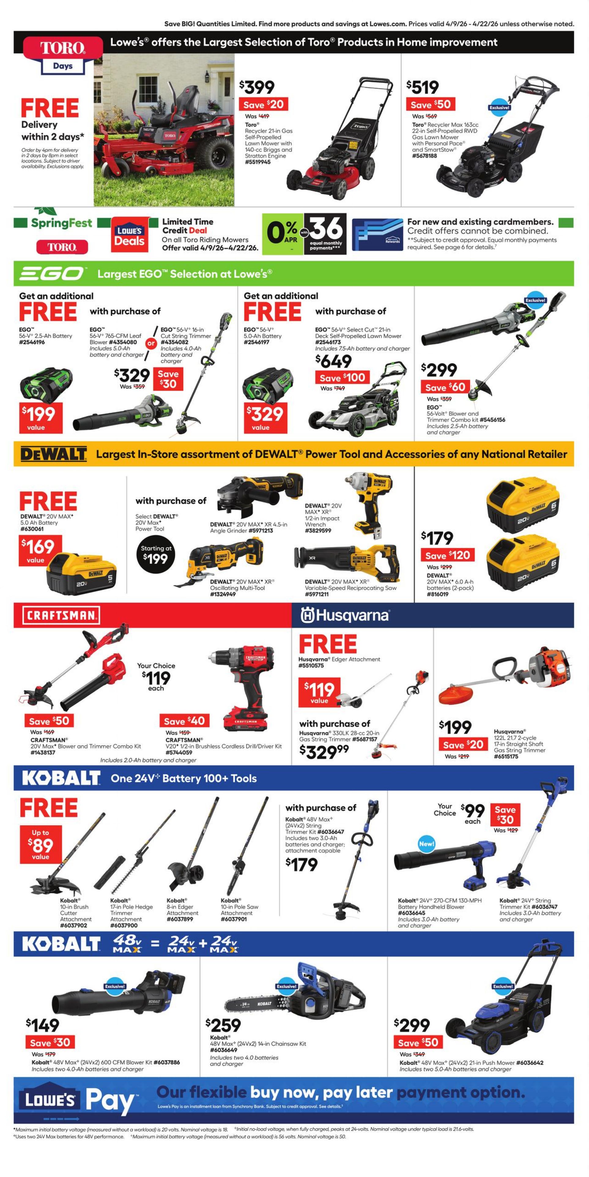 Weekly ad Lowe's 04/09/2026 - 04/22/2026