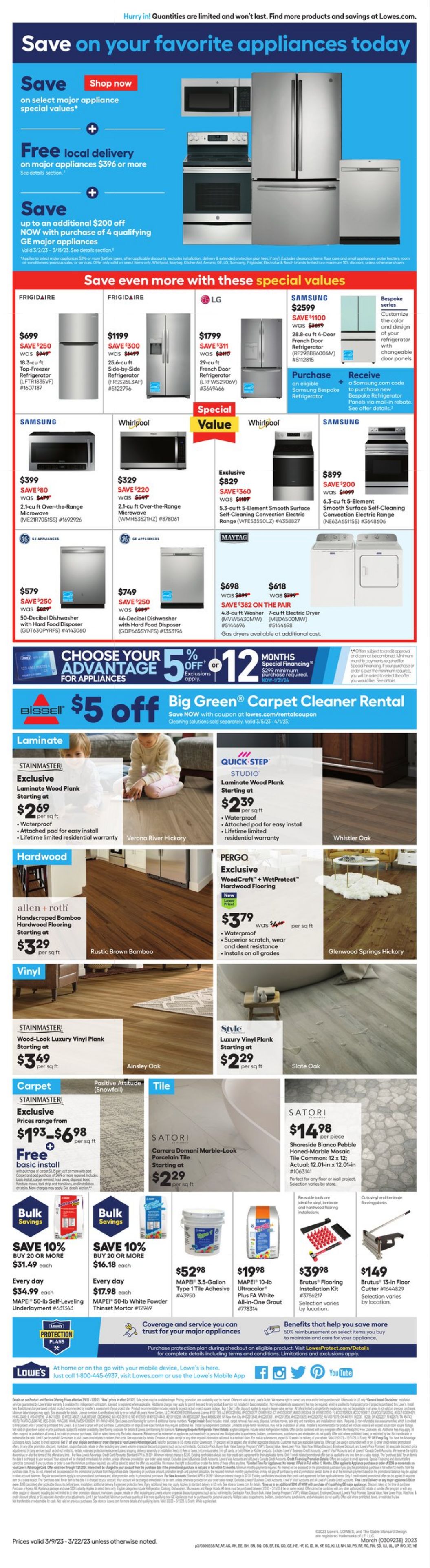 Weekly ad Lowe's 03/09/2023 - 03/22/2023