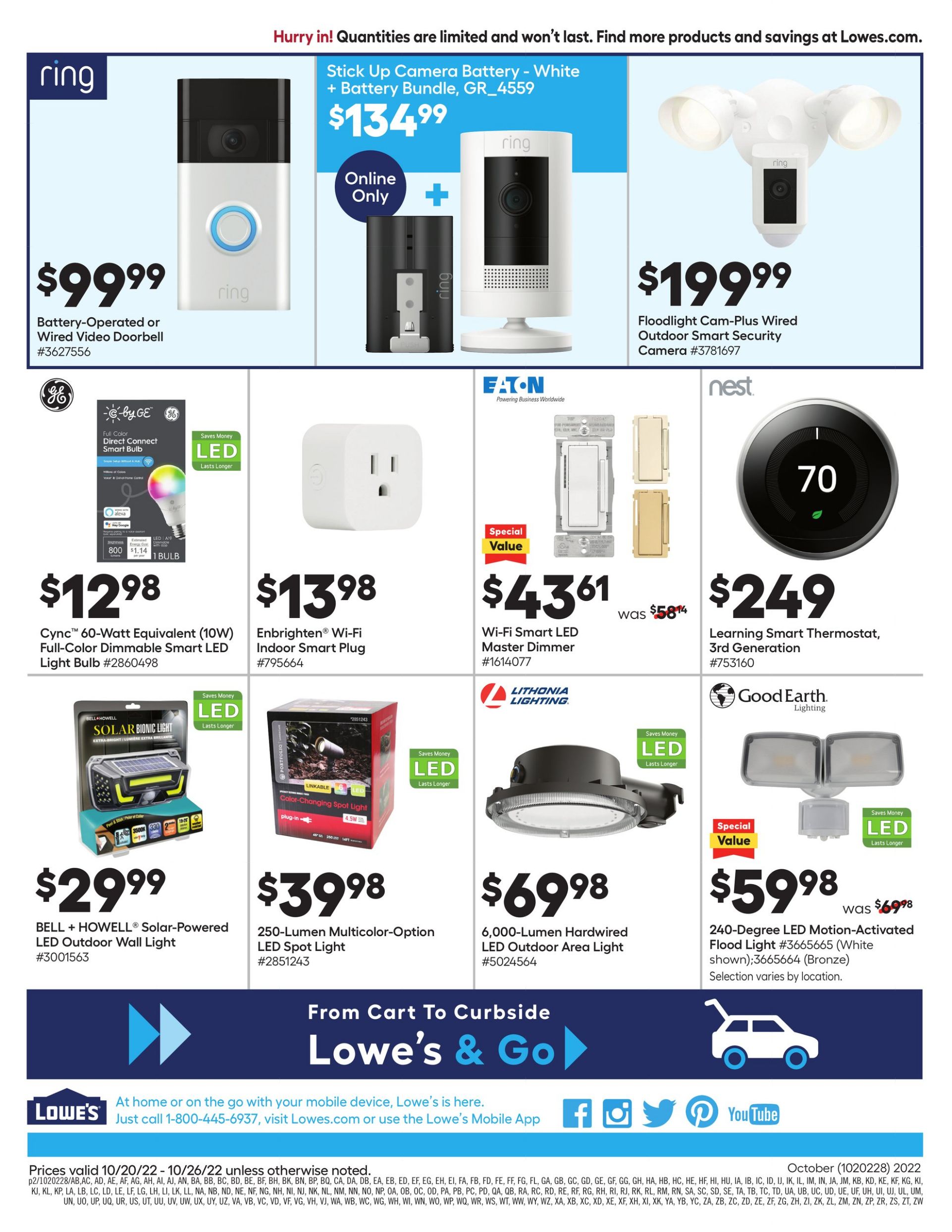 Weekly ad Lowe's 10/20/2022 - 10/26/2022