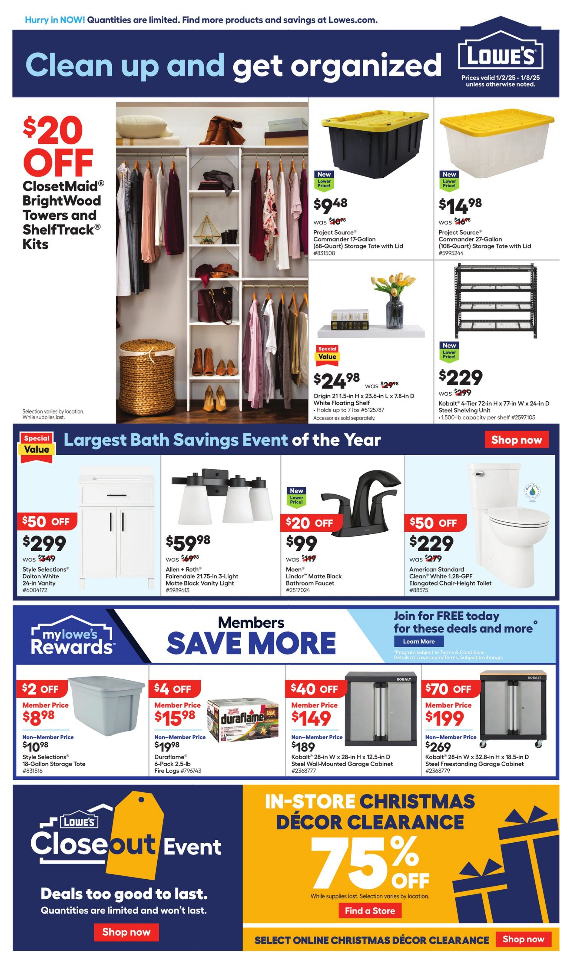 Weekly ad Lowe's 01/02/2025 - 01/08/2025