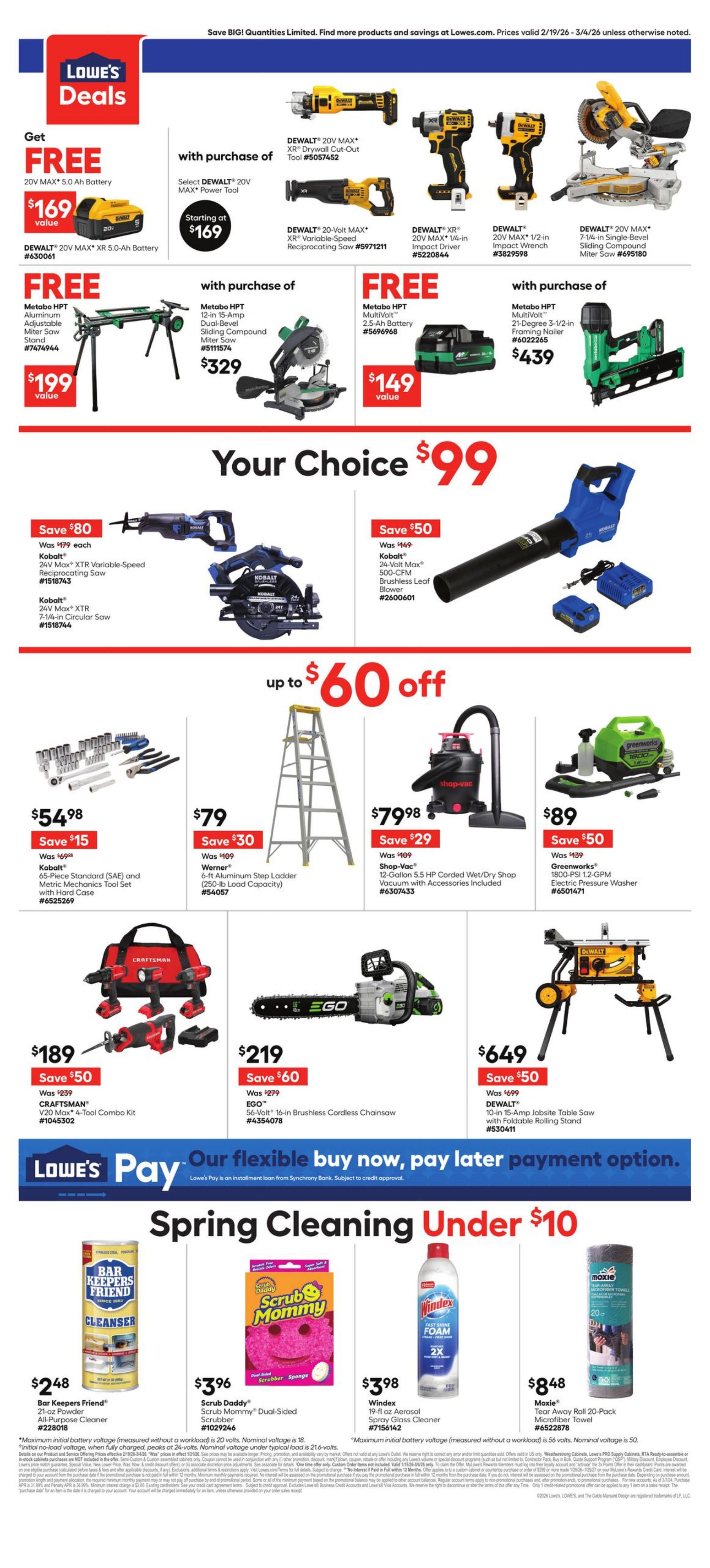 Weekly ad Lowe's 02/19/2026 - 03/04/2026