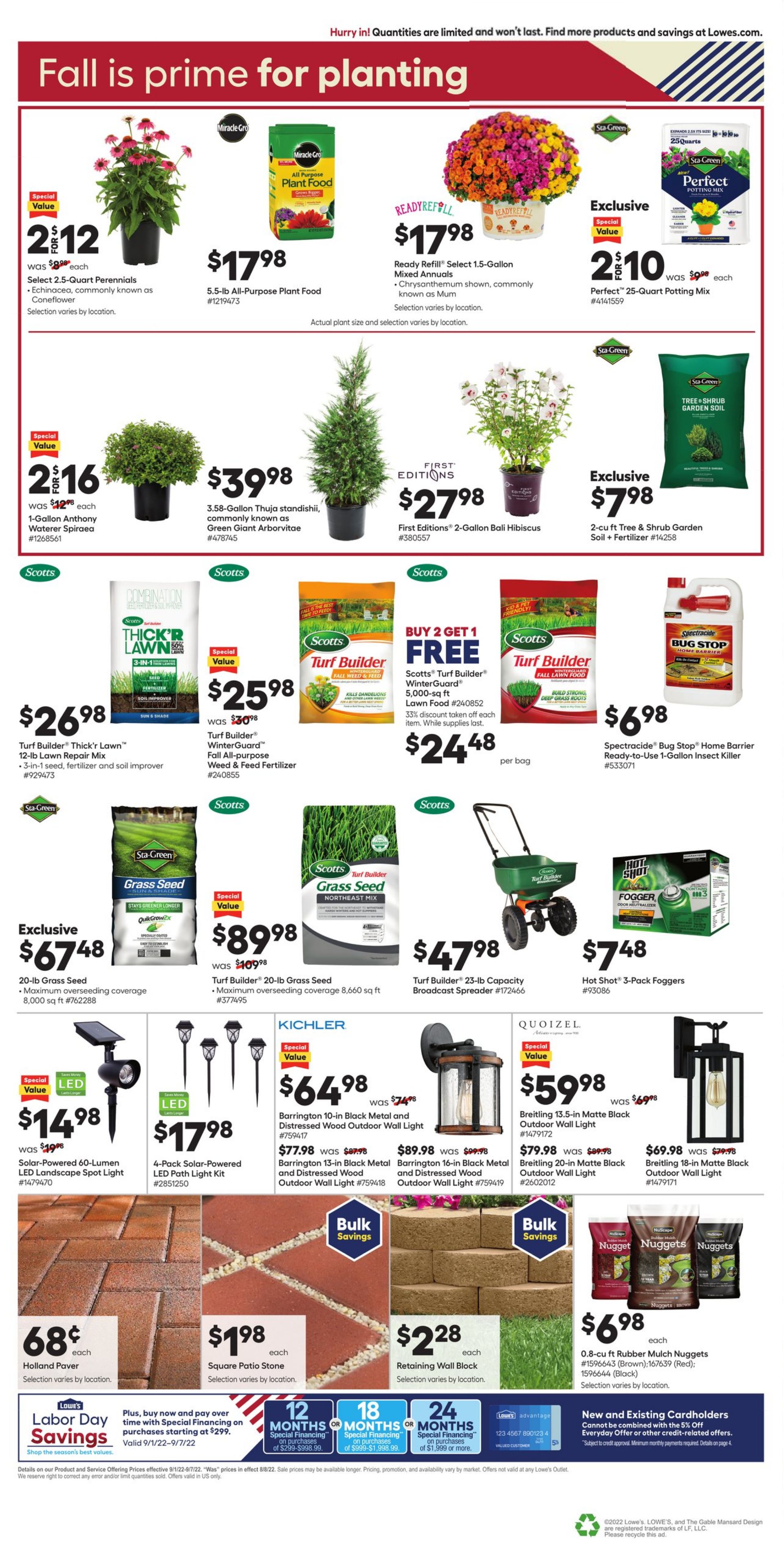 Weekly ad Lowe's 09/01/2022 - 09/07/2022