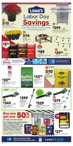 Weekly ad Lowe's 09/01/2022-09/07/2022