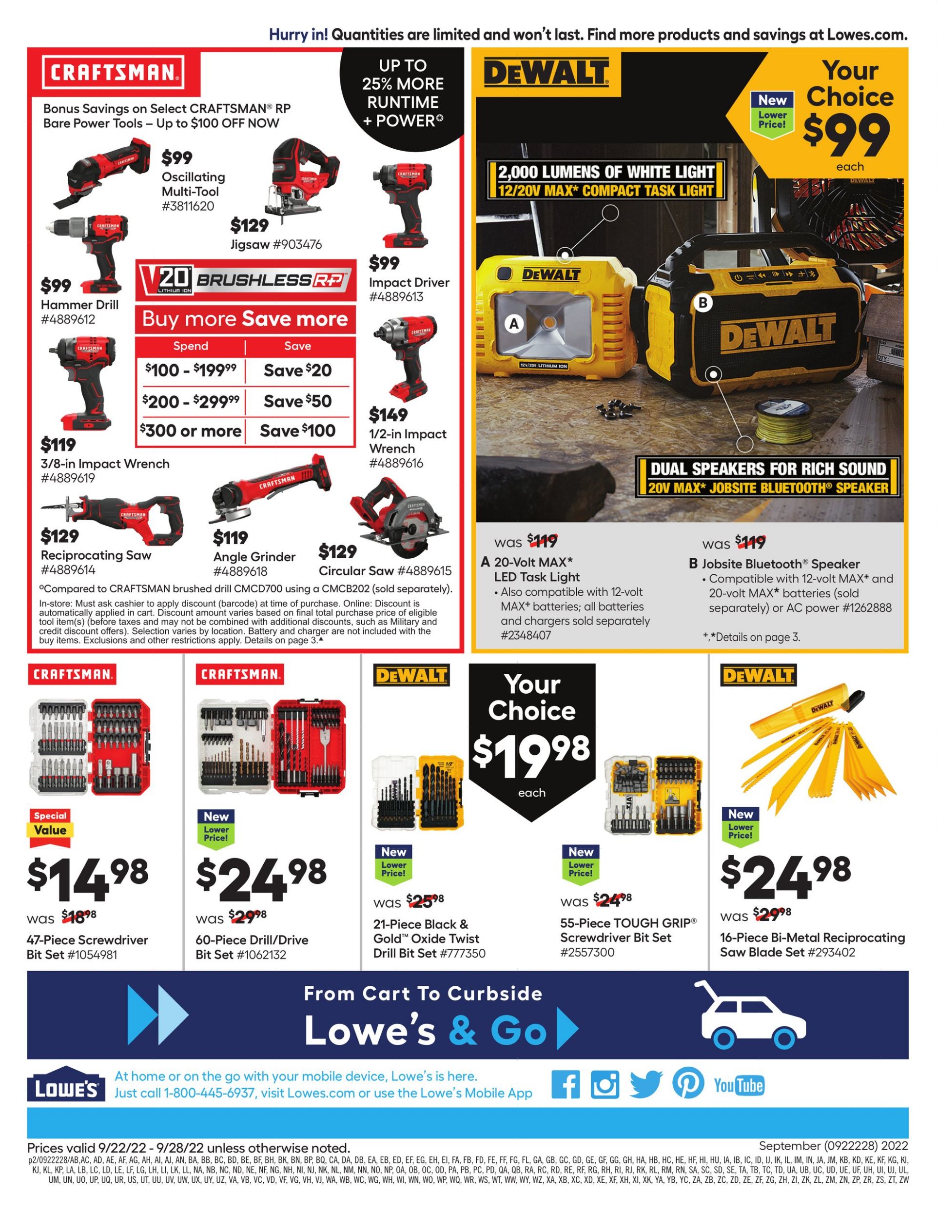 Weekly ad Lowe's 09/22/2022 - 09/28/2022