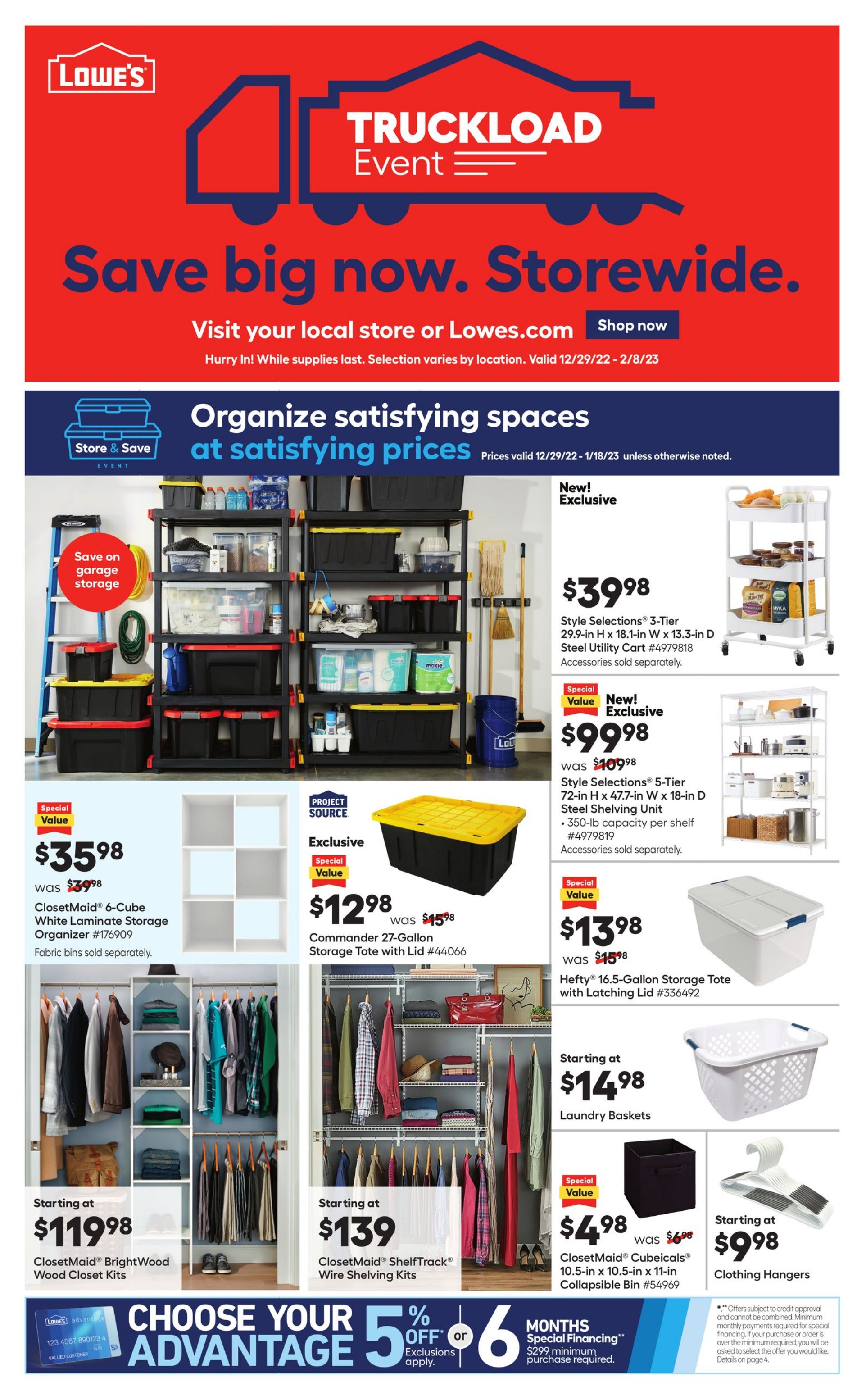 Weekly ad Lowe's 12/29/2022-01/18/2023