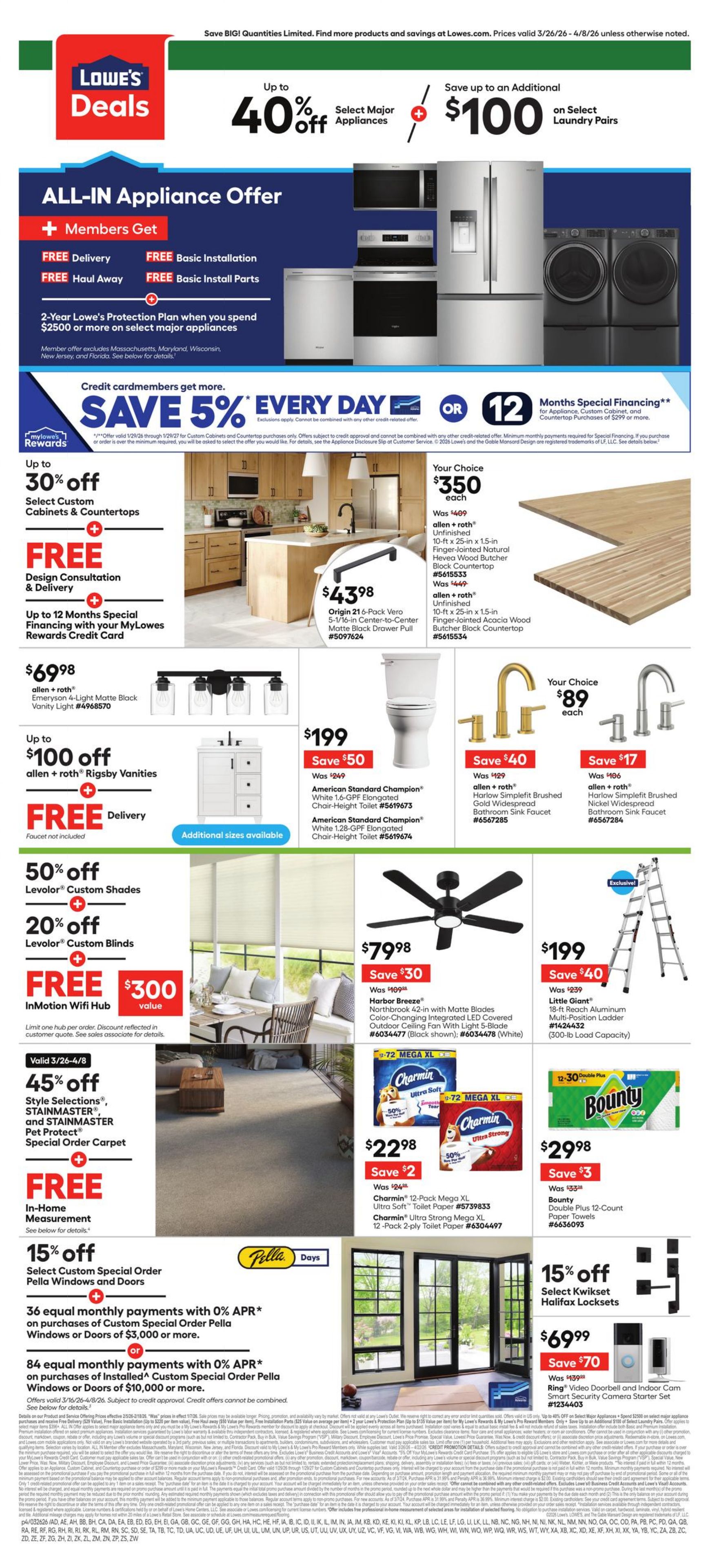 Weekly ad Lowe's 03/26/2026 - 04/08/2026
