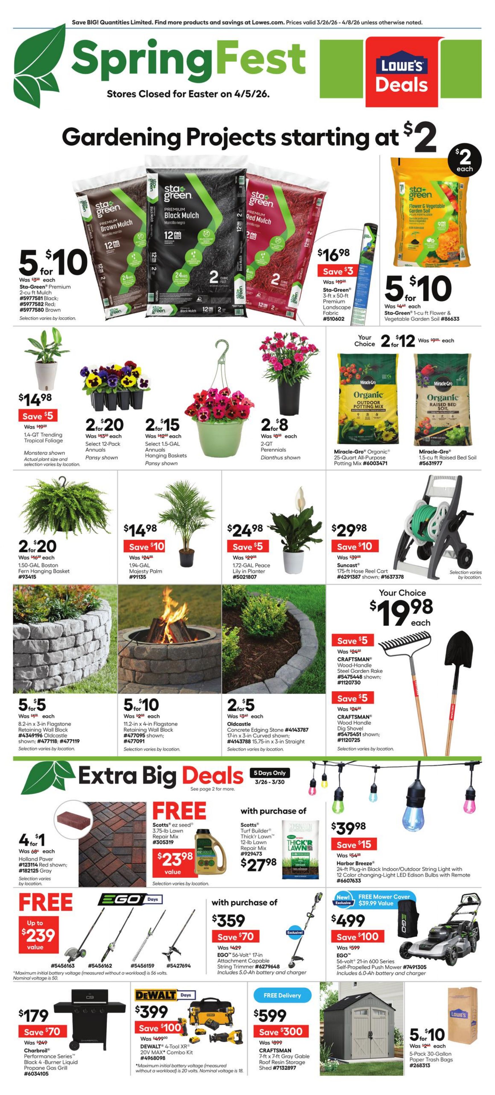 Weekly ad Lowe's 03/26/2026 - 04/08/2026