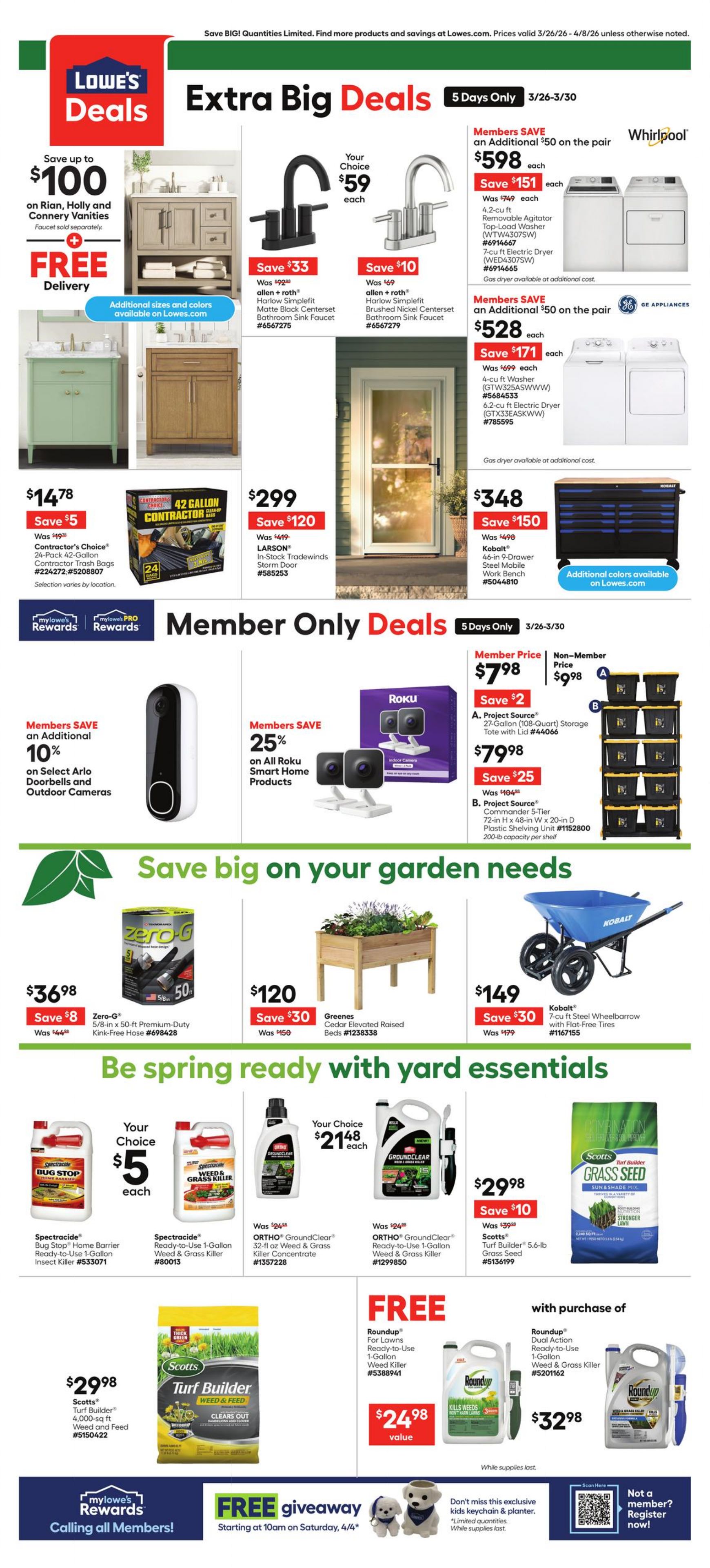 Weekly ad Lowe's 03/26/2026 - 04/08/2026