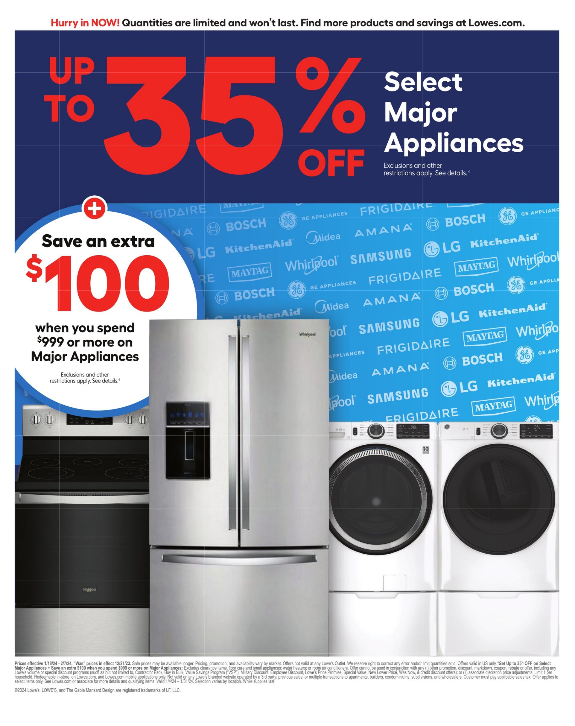 Weekly ad Lowe's 01/18/2024 - 02/07/2024