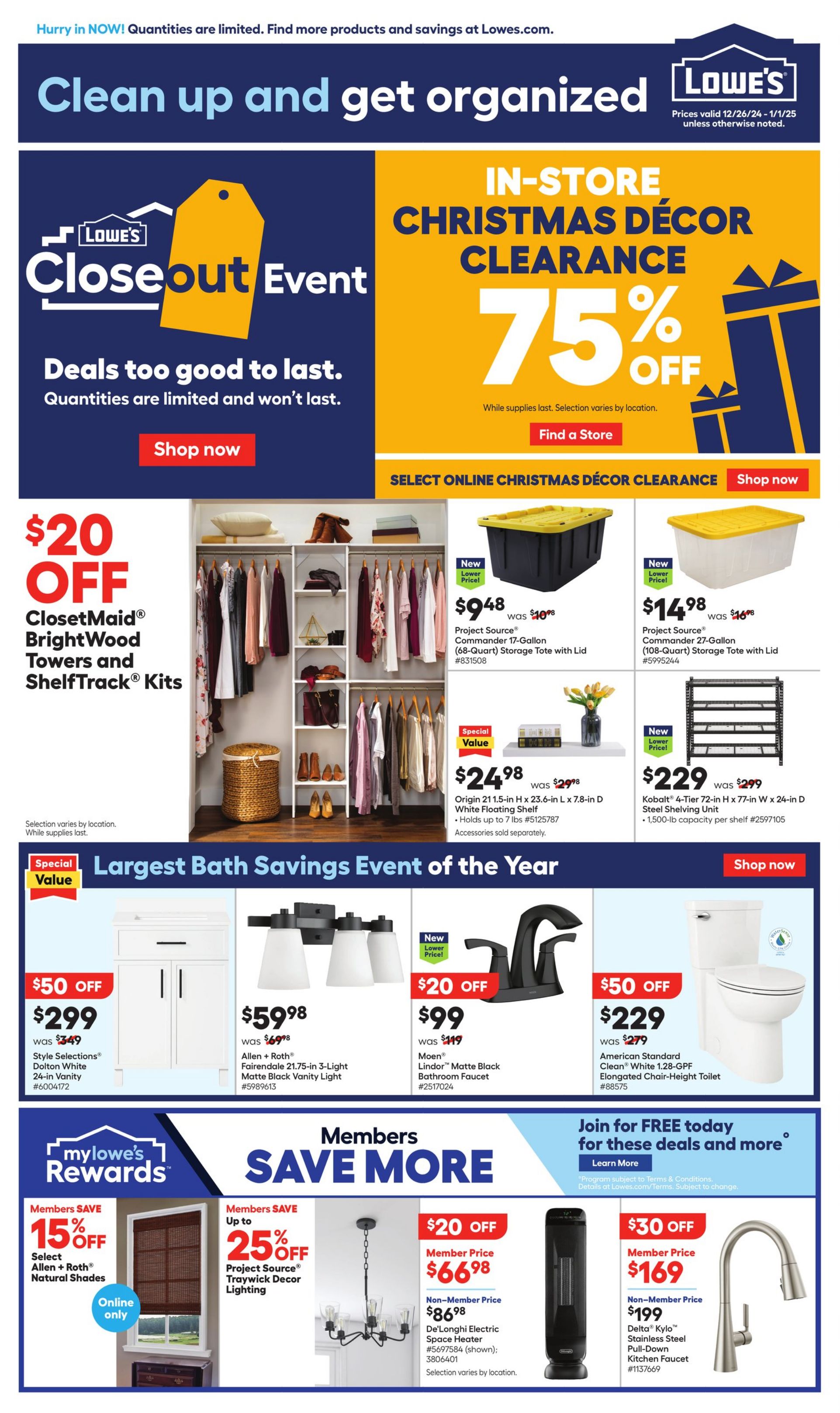 Weekly ad Lowe's 12/26/2024 - 01/01/2025