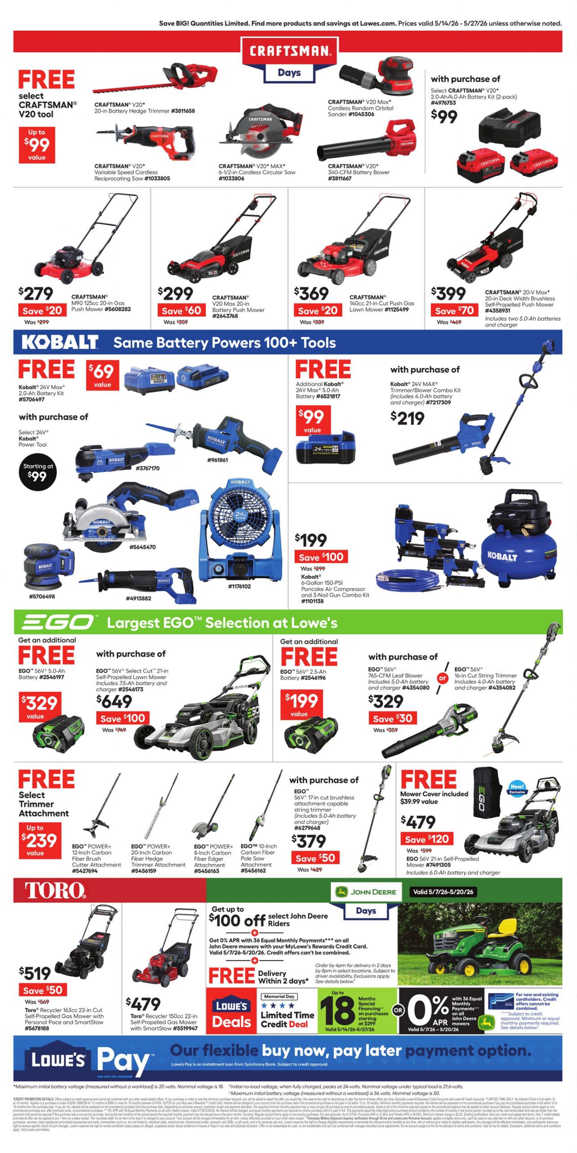 Weekly ad Lowe's 05/14/2026 - 05/27/2026