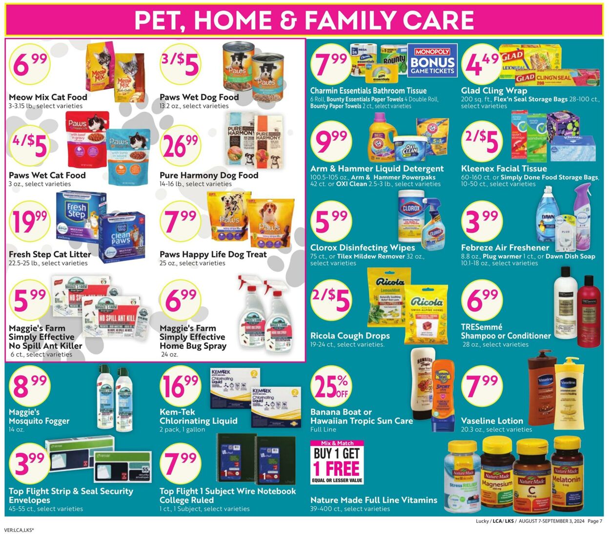 Weekly ad Lucky Supermarkets 08/07/2024 - 09/03/2024