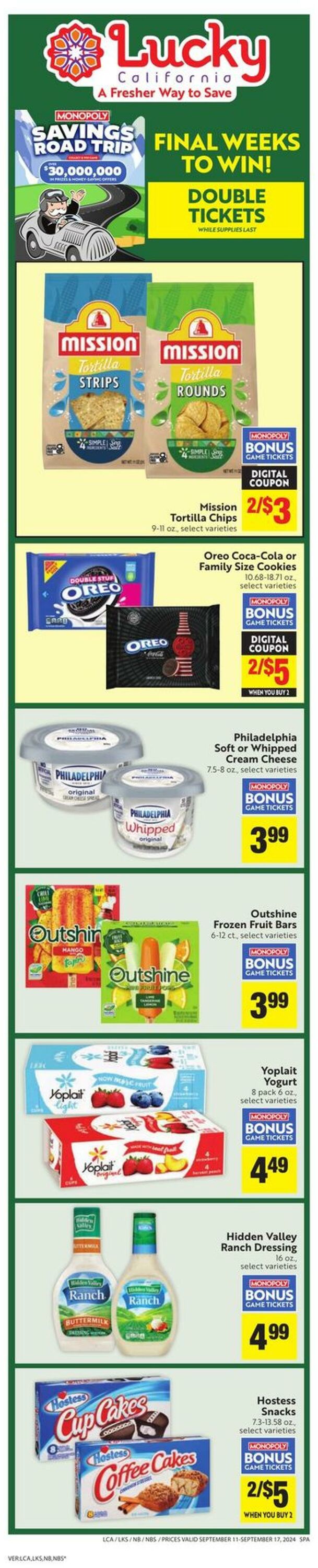 Weekly ad Lucky Supermarkets 09/11/2024 - 09/17/2024