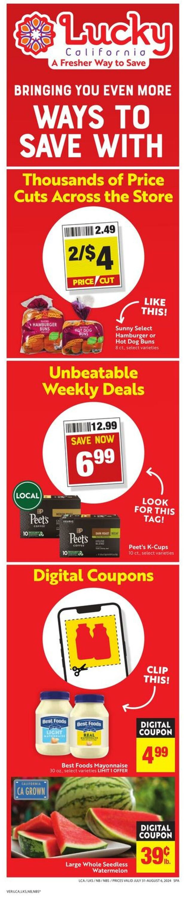 Weekly ad Lucky Supermarkets 07/31/2024 - 08/06/2024