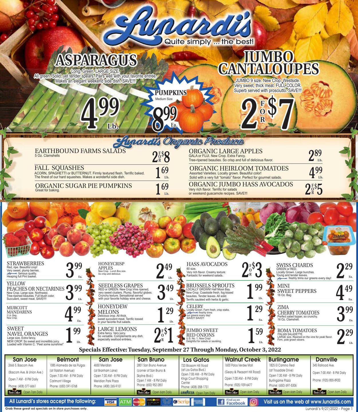 Weekly ad Lunardi's Market 09/27/2022 - 10/03/2022