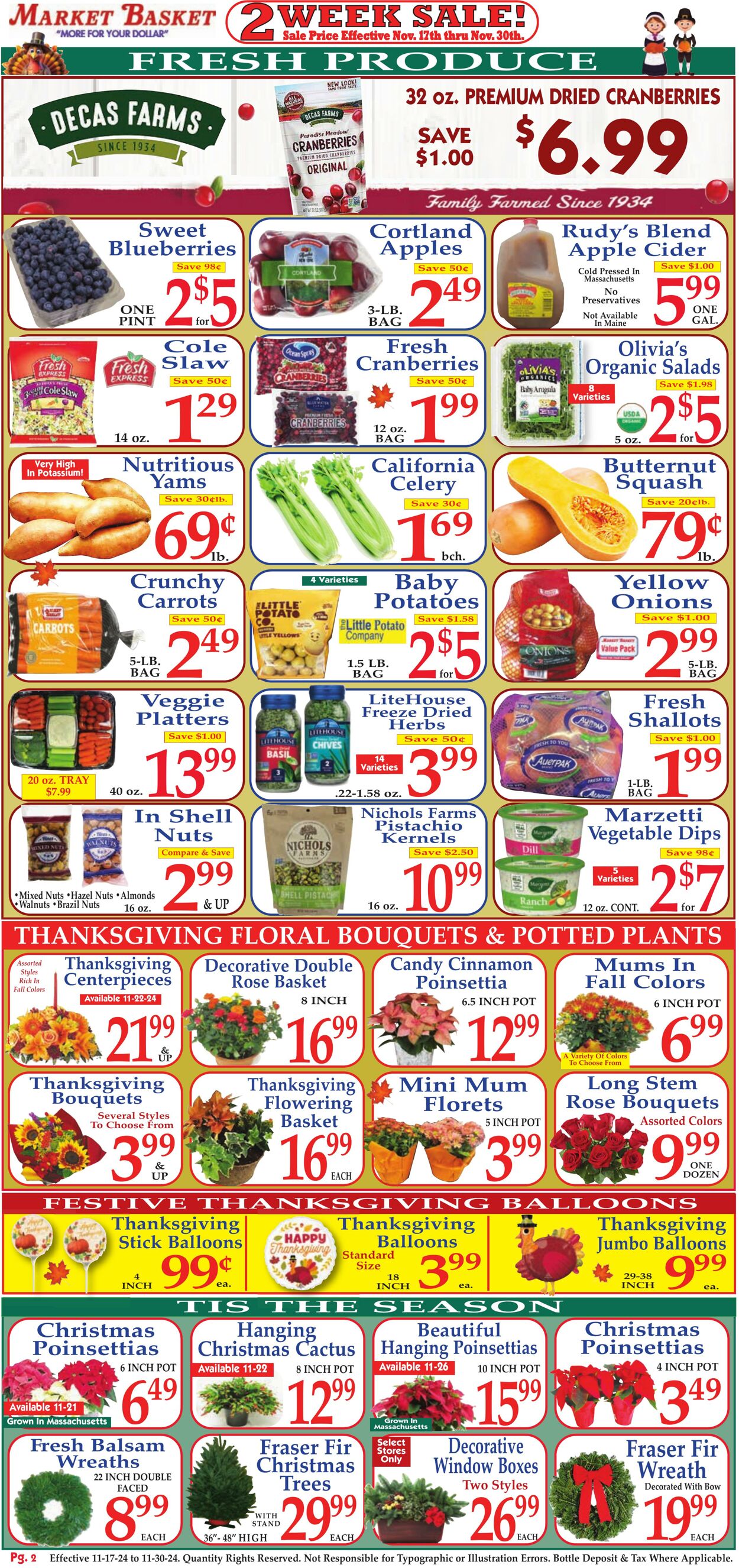 Weekly ad Market Basket 11/17/2024 - 11/30/2024