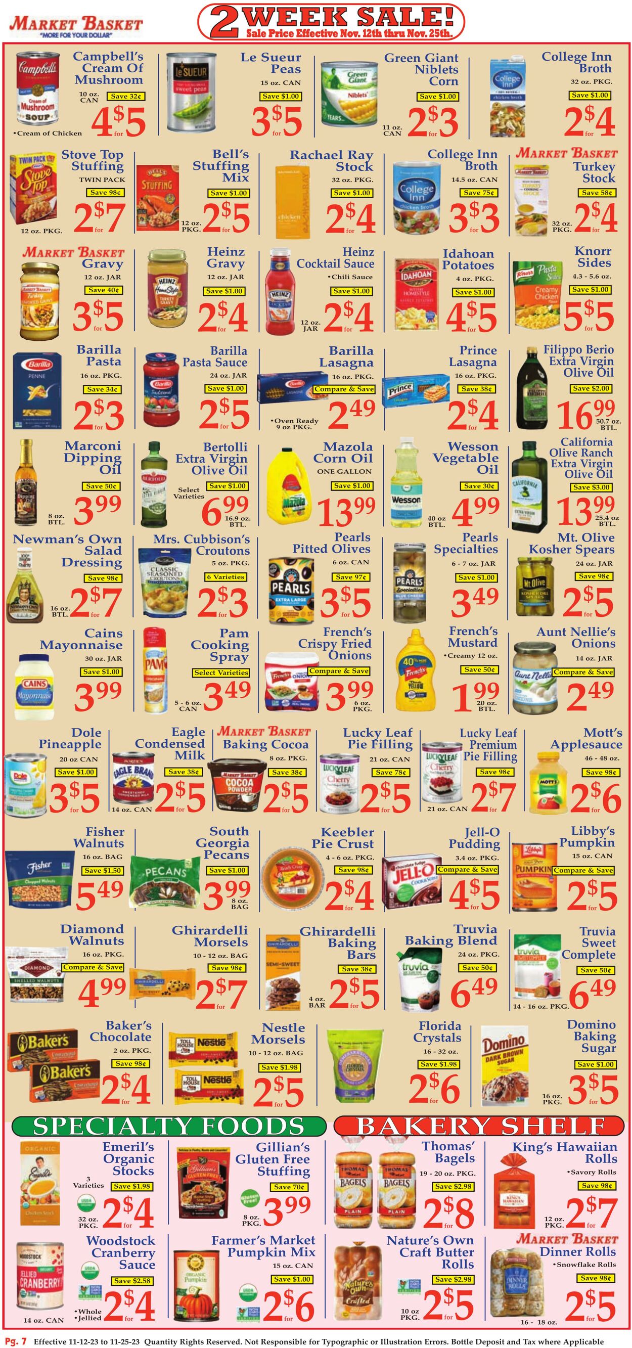 Weekly ad Market Basket 11/12/2023 - 11/25/2023