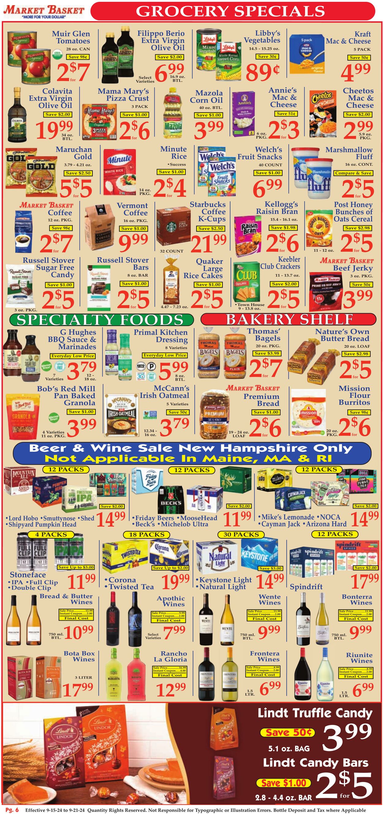 Weekly ad Market Basket 09/15/2024 - 09/21/2024