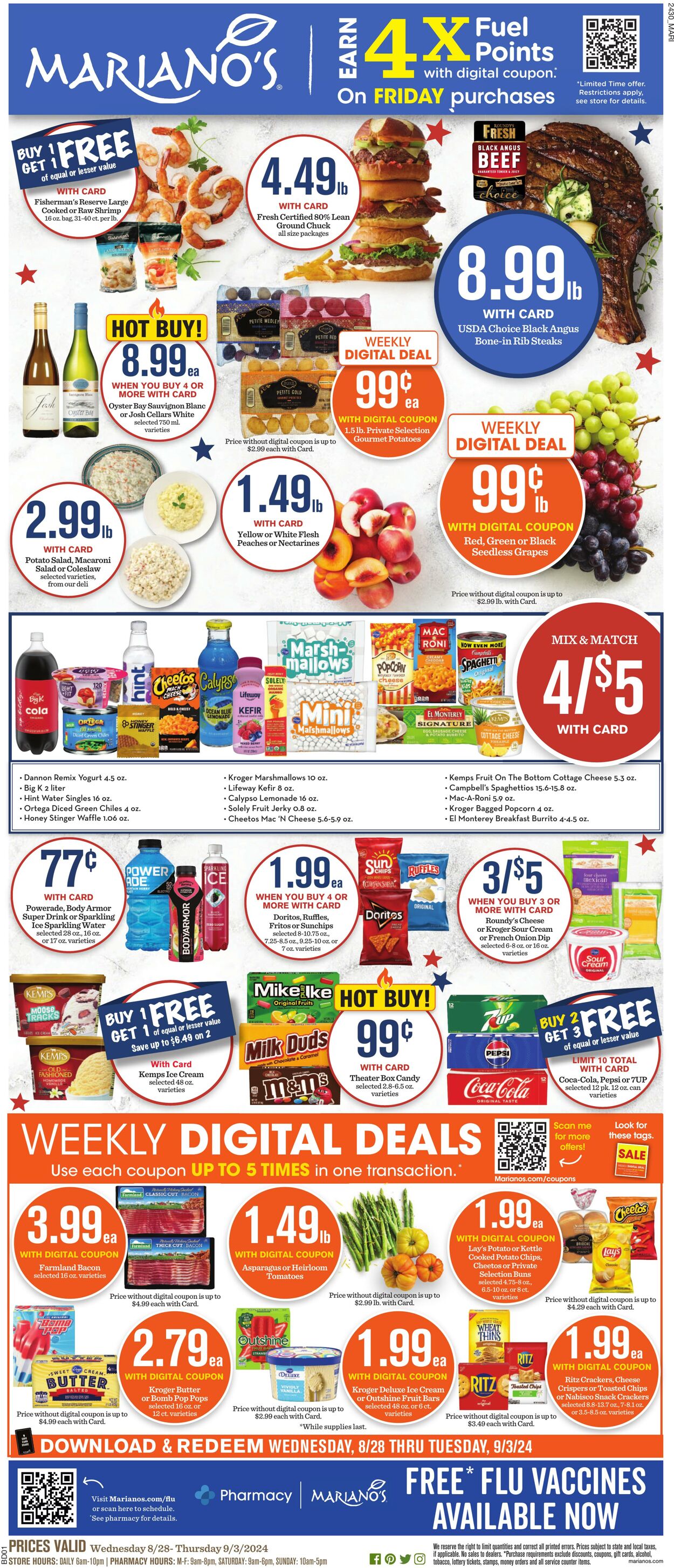 Weekly ad Mariano's 08/28/2024 - 09/03/2024