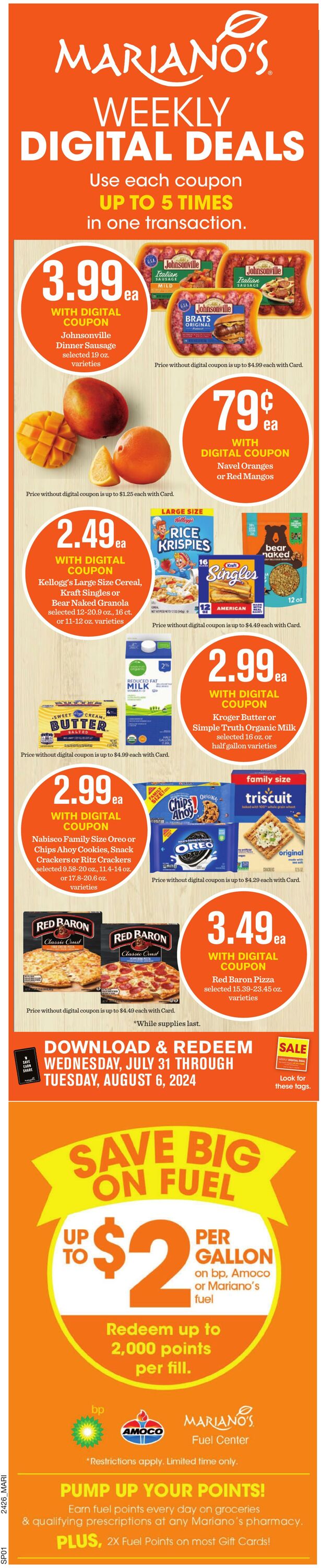 Weekly ad Mariano's 07/31/2024 - 08/06/2024