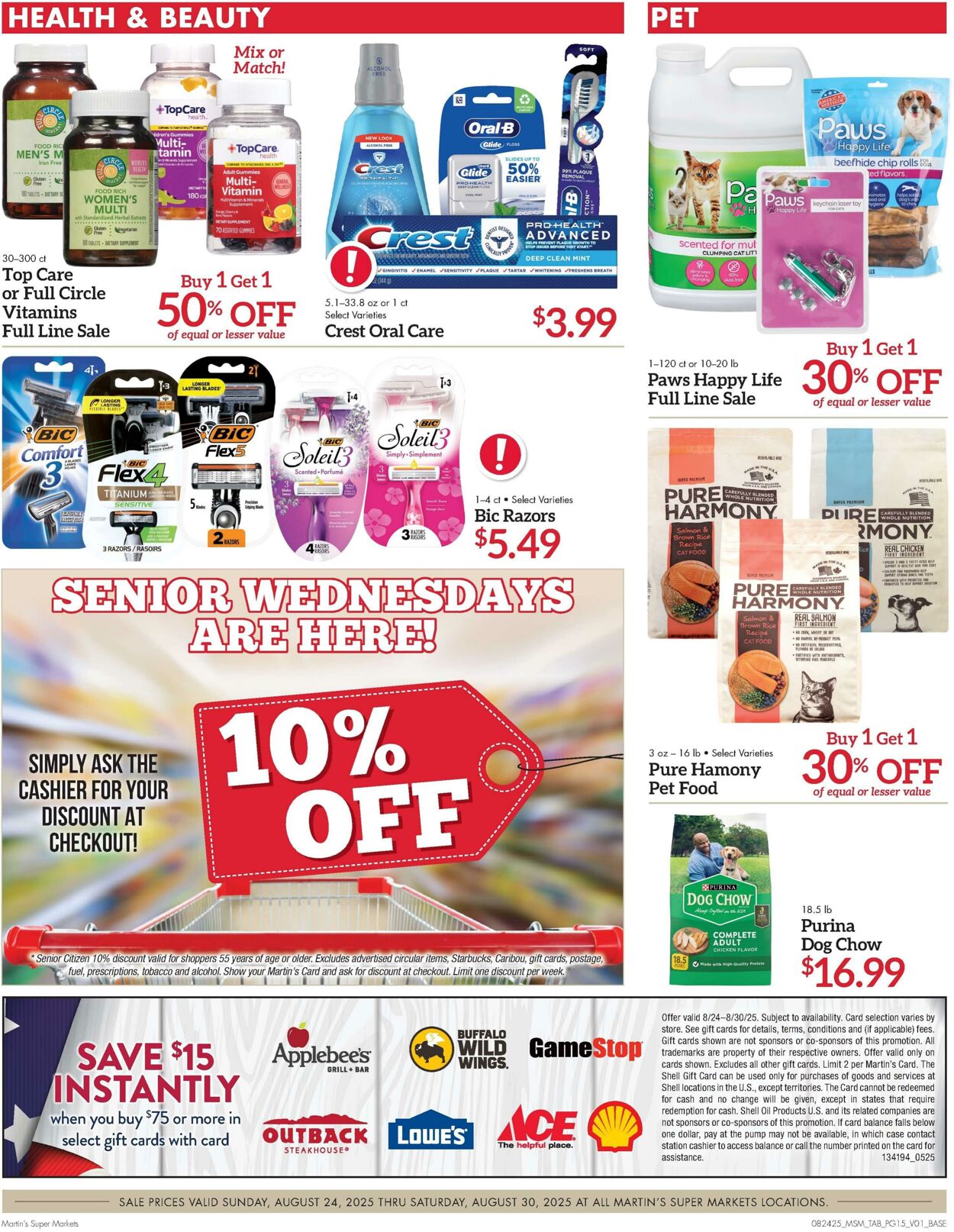 Weekly ad Martin's Supermarkets 08/24/2025 - 08/30/2025