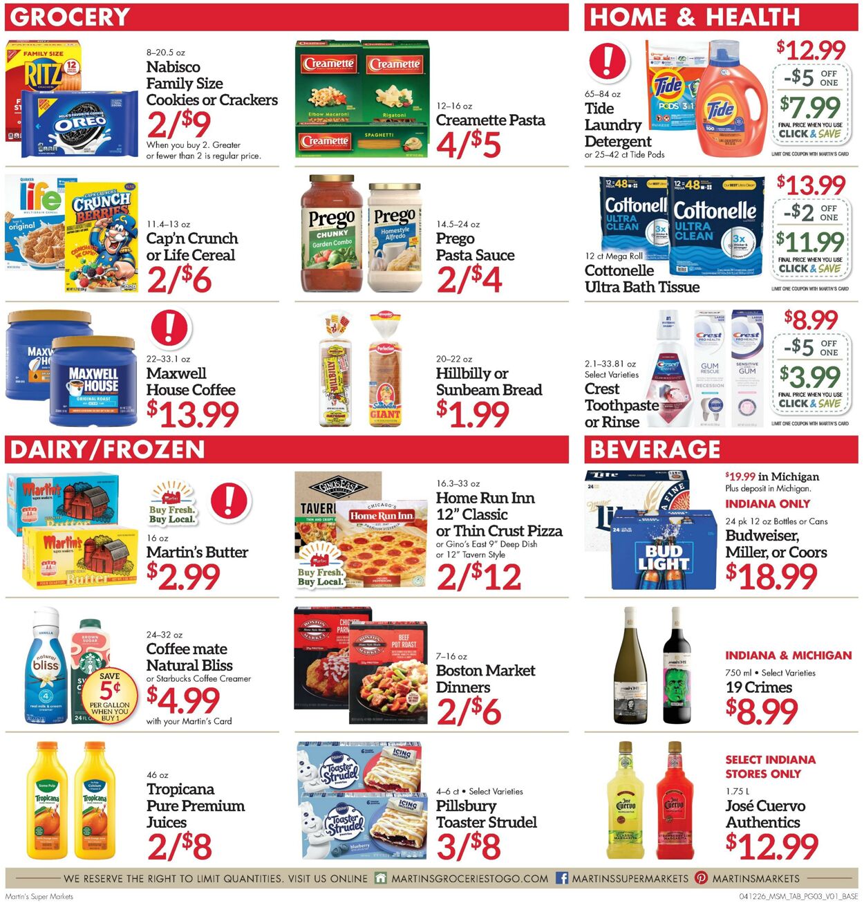Weekly ad Martin's Supermarkets 04/12/2026 - 04/18/2026