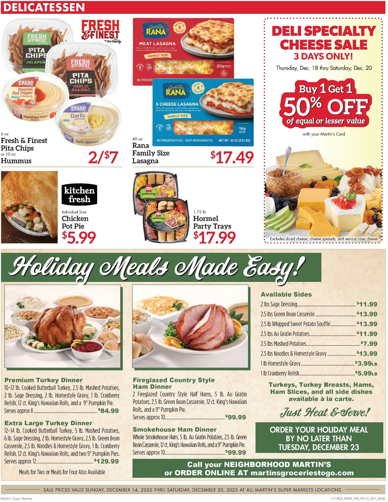 Weekly ad Martin's Supermarkets 12/14/2025 - 12/20/2025