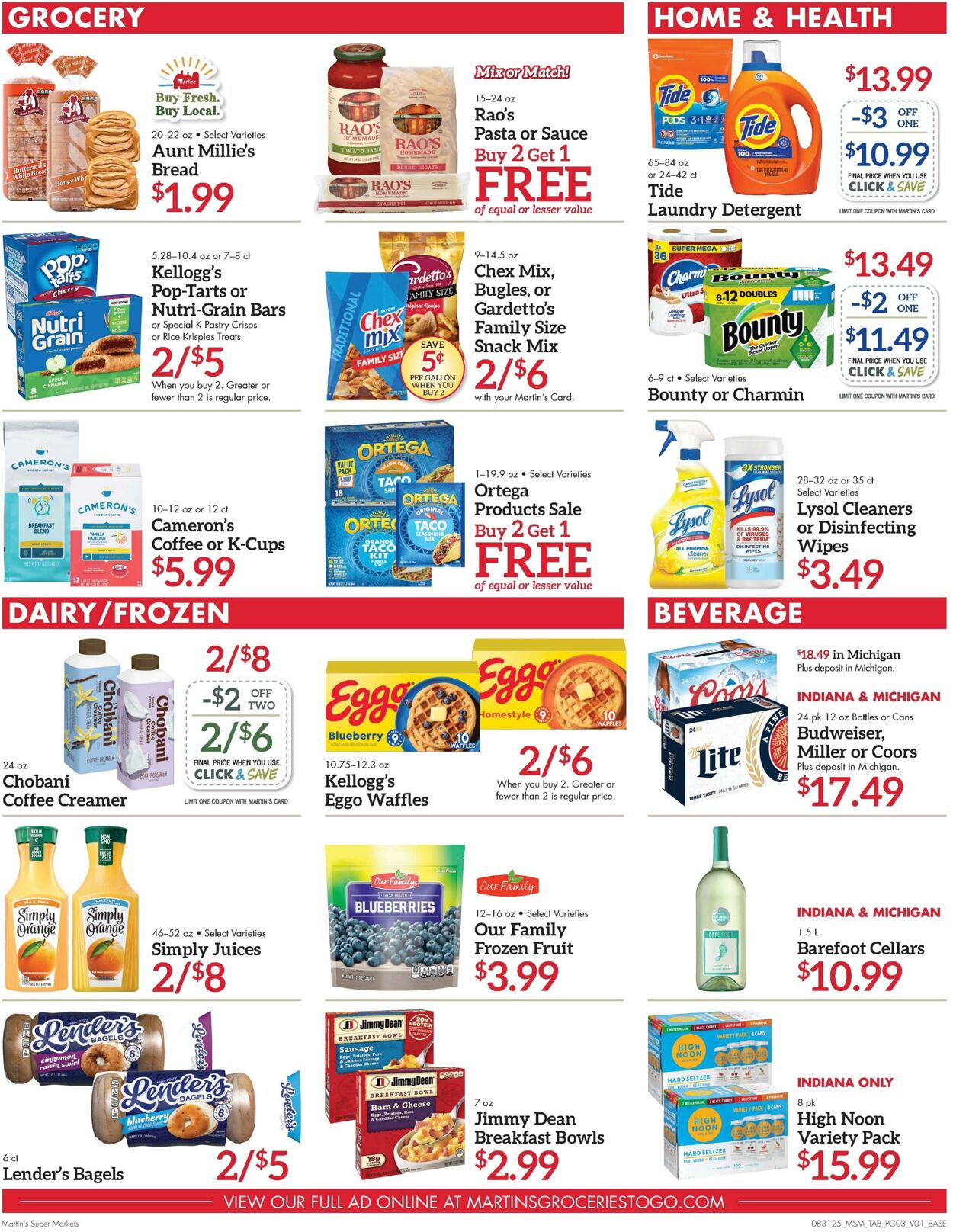 Weekly ad Martin's Supermarkets 08/31/2025 - 09/06/2025
