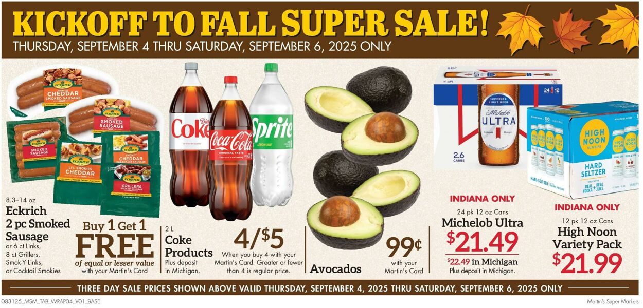 Weekly ad Martin's Supermarkets 08/31/2025 - 09/06/2025