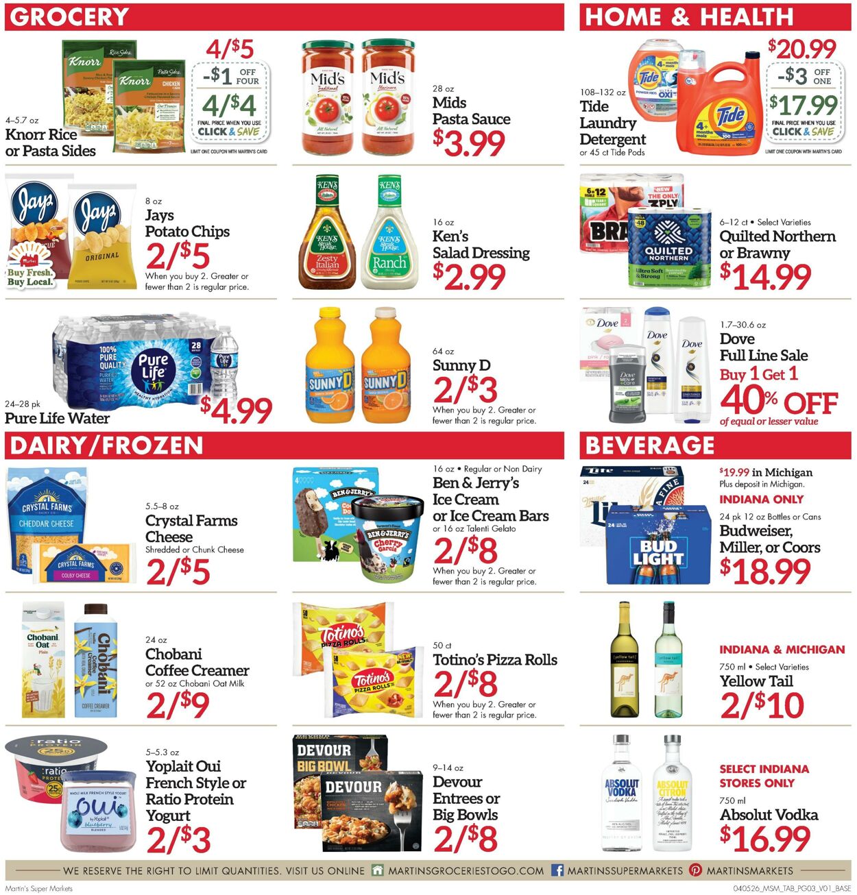 Weekly ad Martin's Supermarkets 04/05/2026 - 04/11/2026