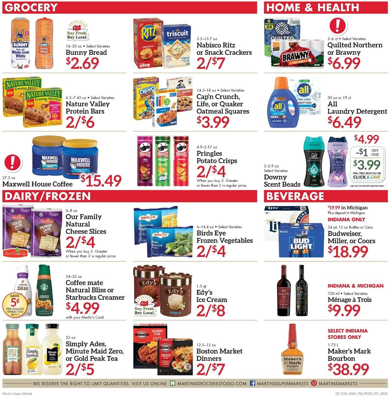 Weekly ad Martin's Supermarkets 02/15/2026 - 02/21/2026