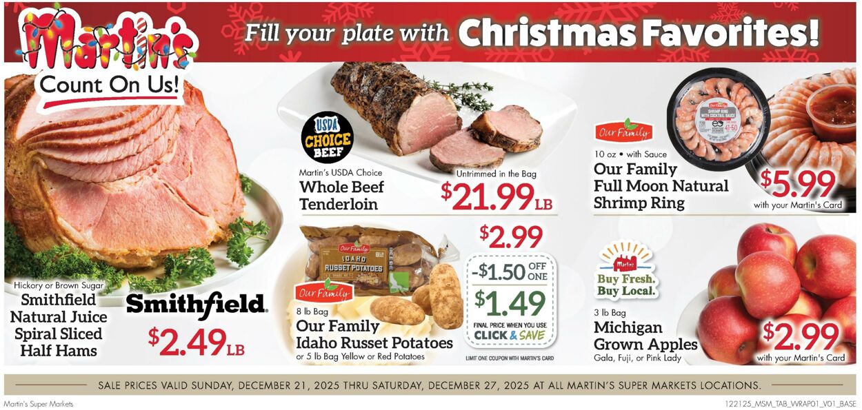 Weekly ad Martin's Supermarkets 12/21/2025 - 12/27/2025