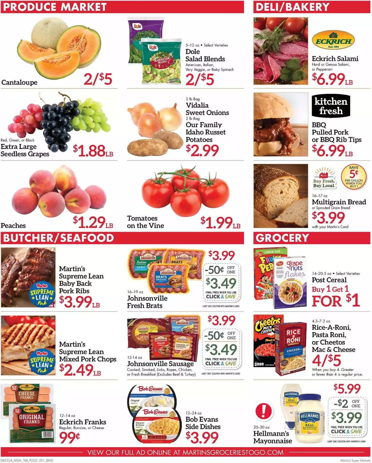 Weekly ad Martin's Supermarkets 08/25/2024 - 09/02/2024