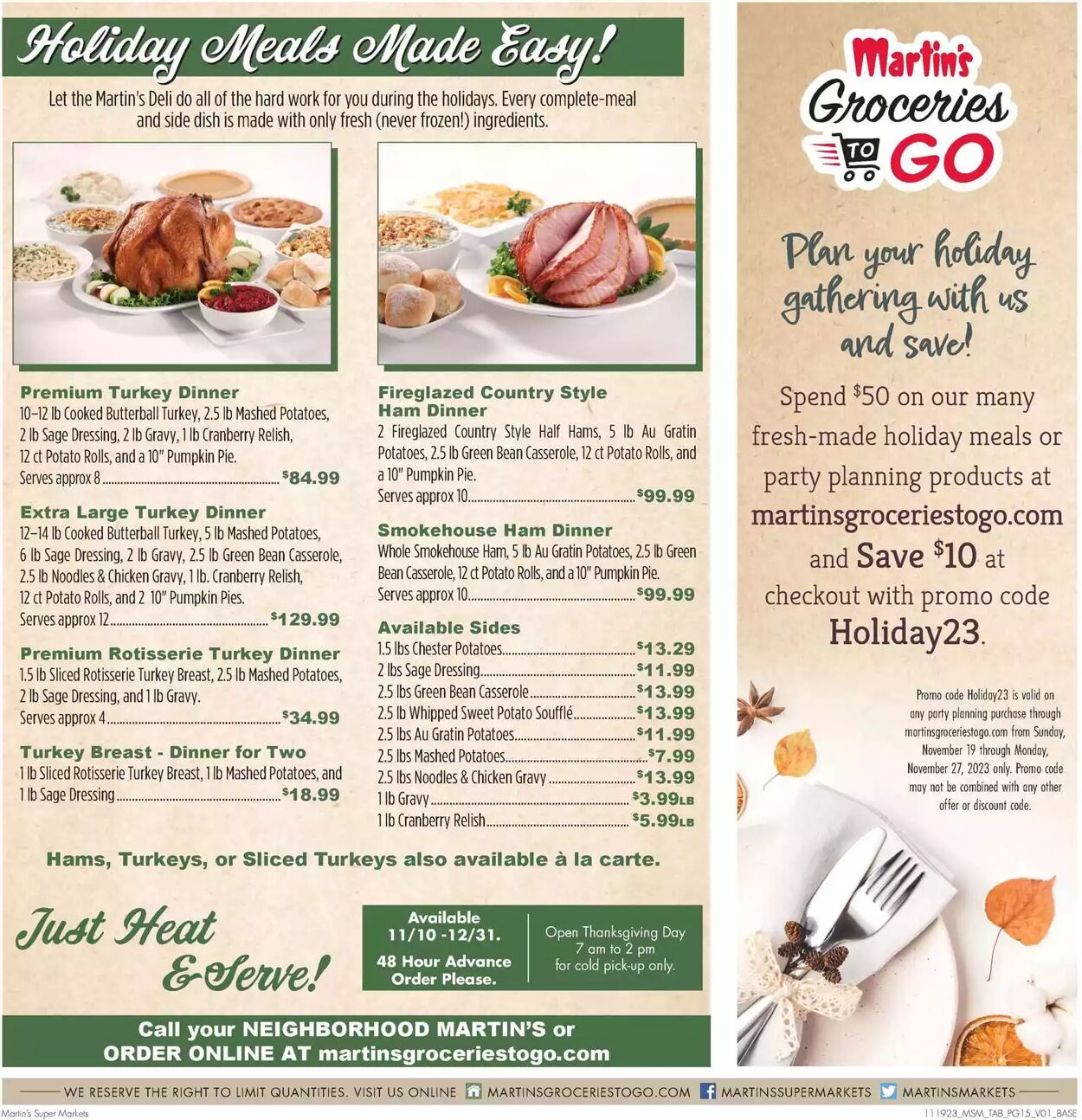 Weekly ad Martin's Supermarkets 11/19/2023 - 11/25/2023