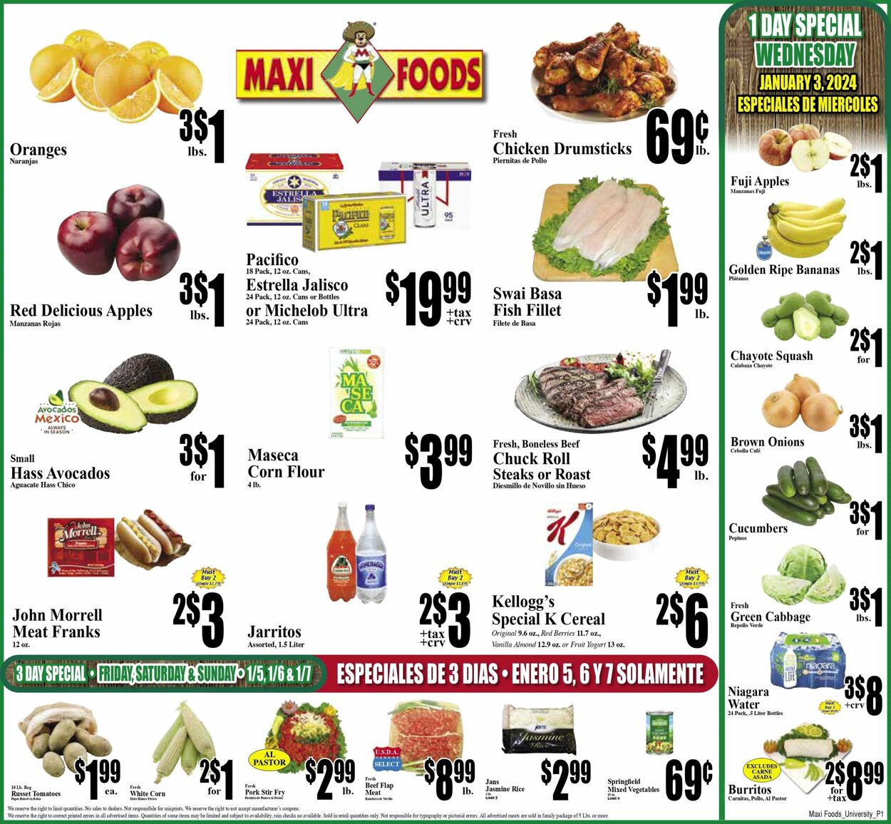 Weekly ad Maxi Foods 01/03/2024 - 01/09/2024