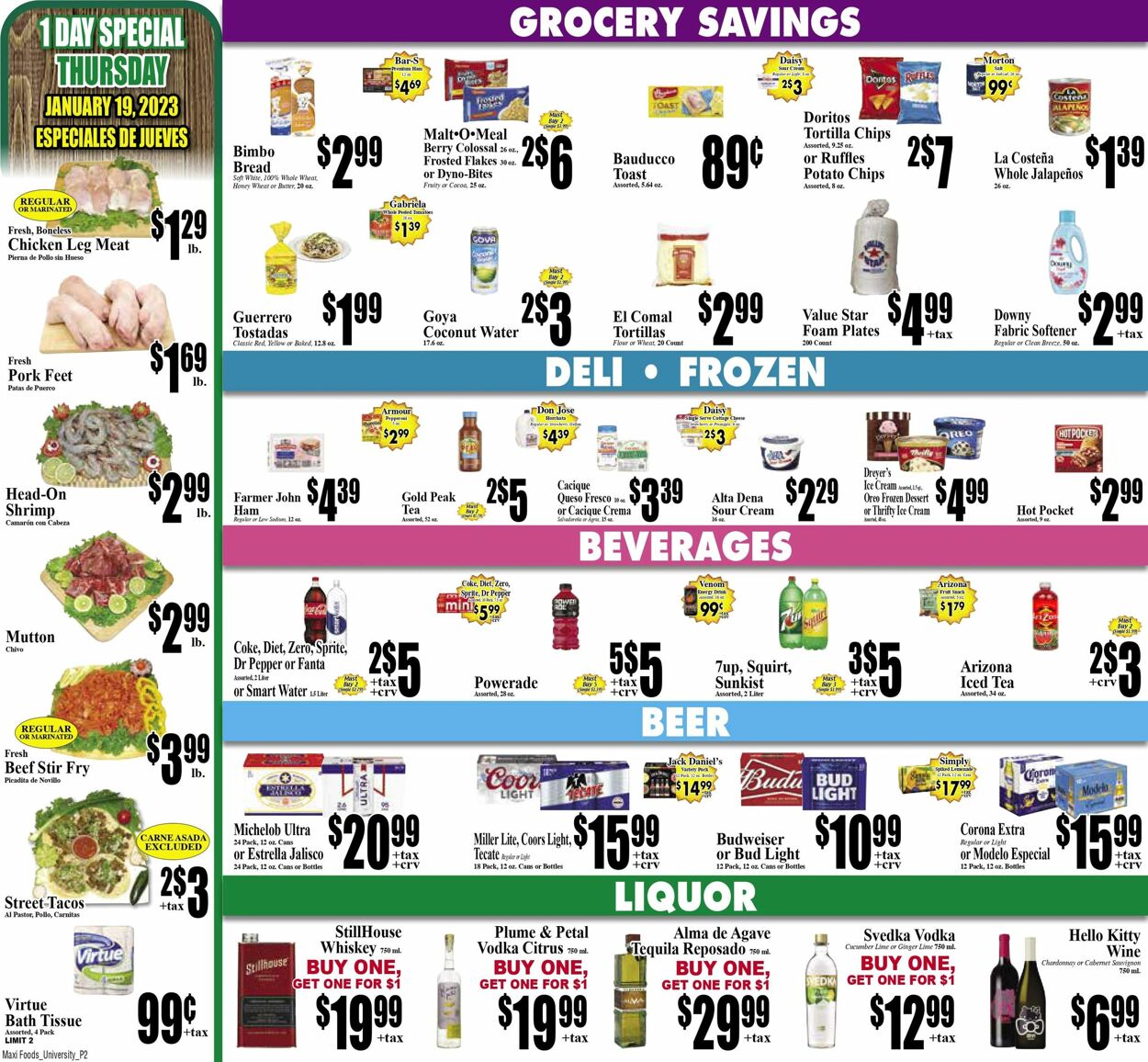 Weekly ad Maxi Foods 01/18/2023 - 01/24/2023