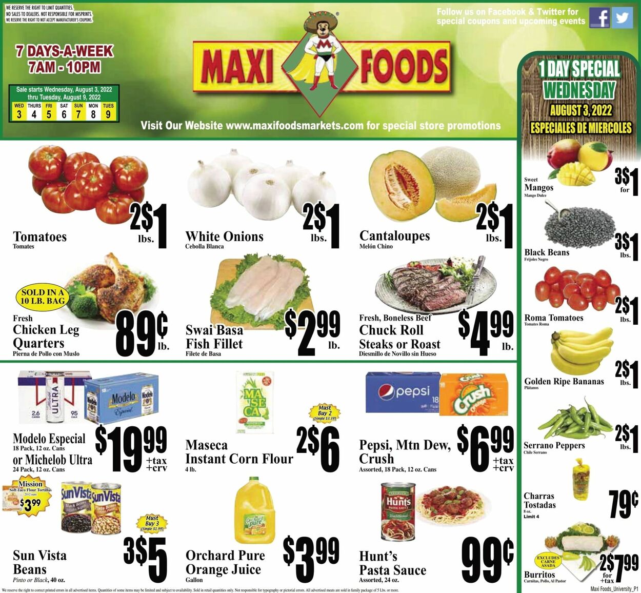 Weekly ad Maxi Foods 08/03/2022 - 08/09/2022
