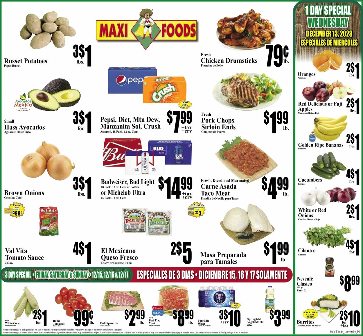 Weekly ad Maxi Foods 12/13/2023 - 12/19/2023