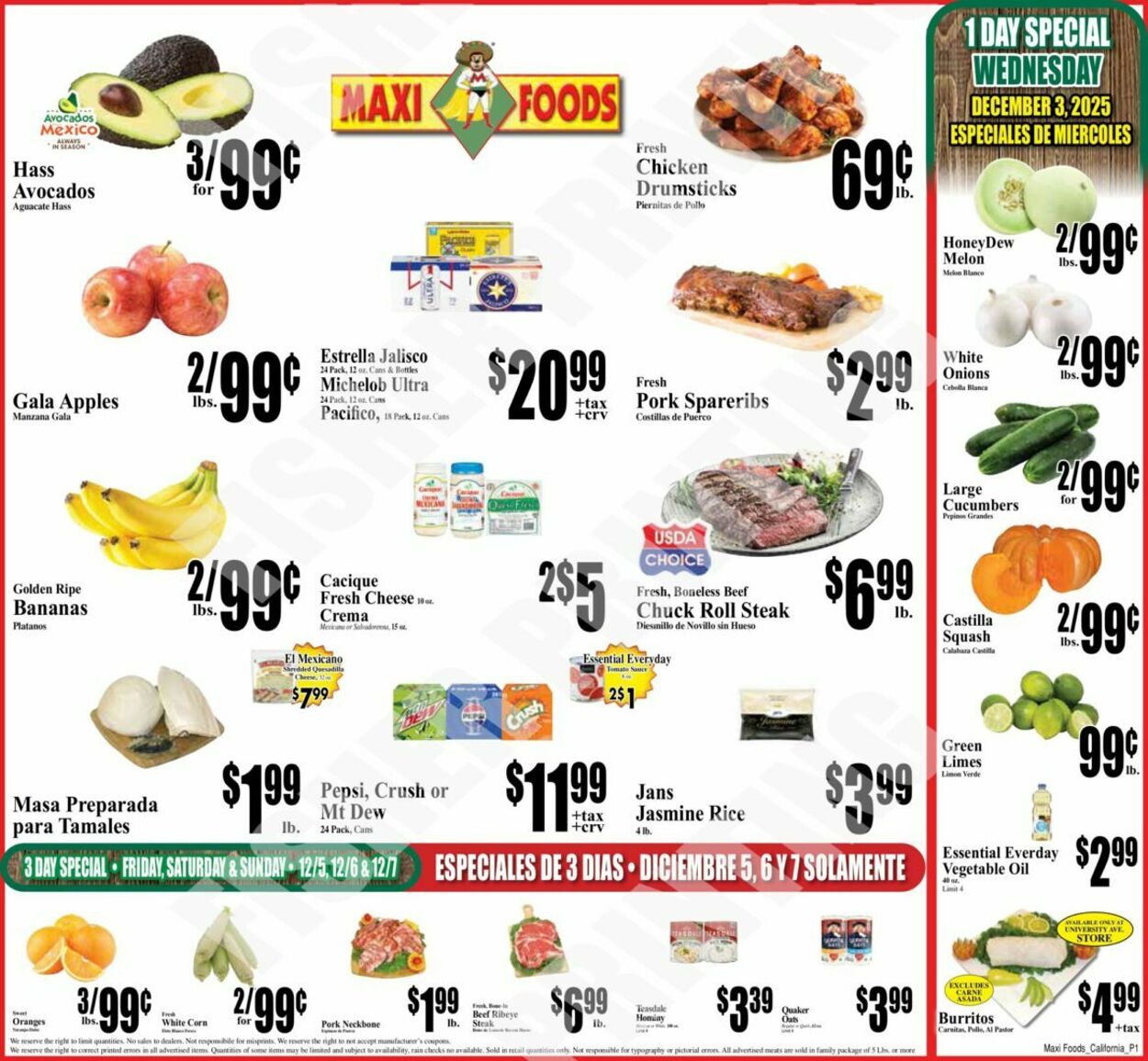 Weekly ad Maxi Foods 12/03/2025 - 12/09/2025