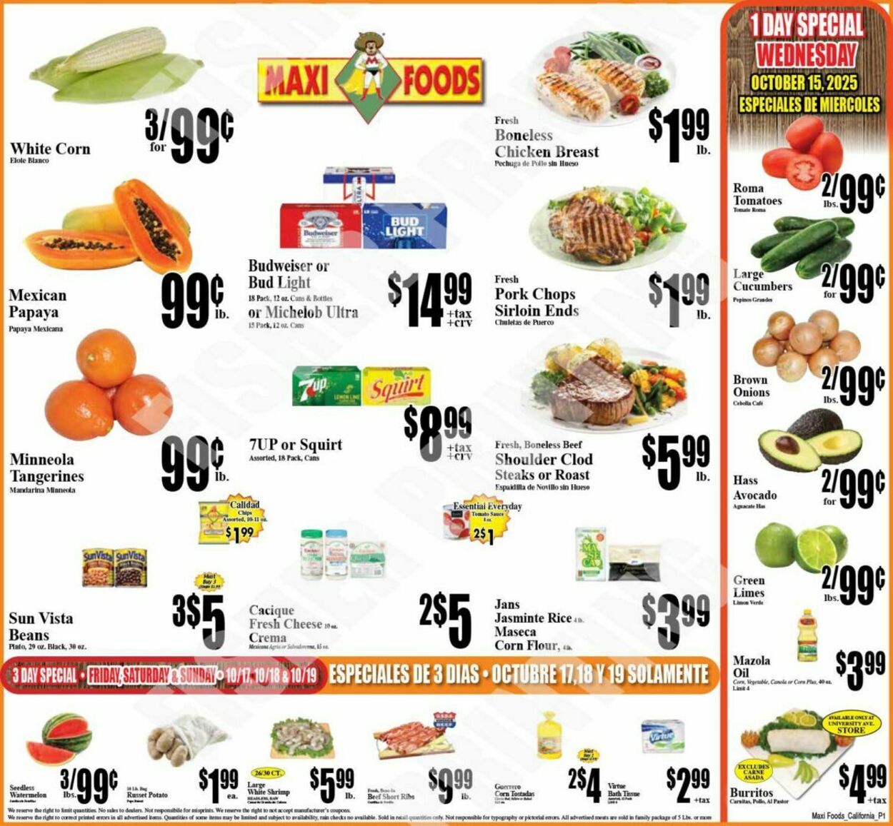 Weekly ad Maxi Foods 10/08/2025 - 10/14/2025
