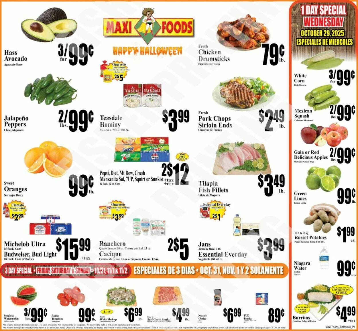 Weekly ad Maxi Foods 10/29/2025 - 11/04/2025