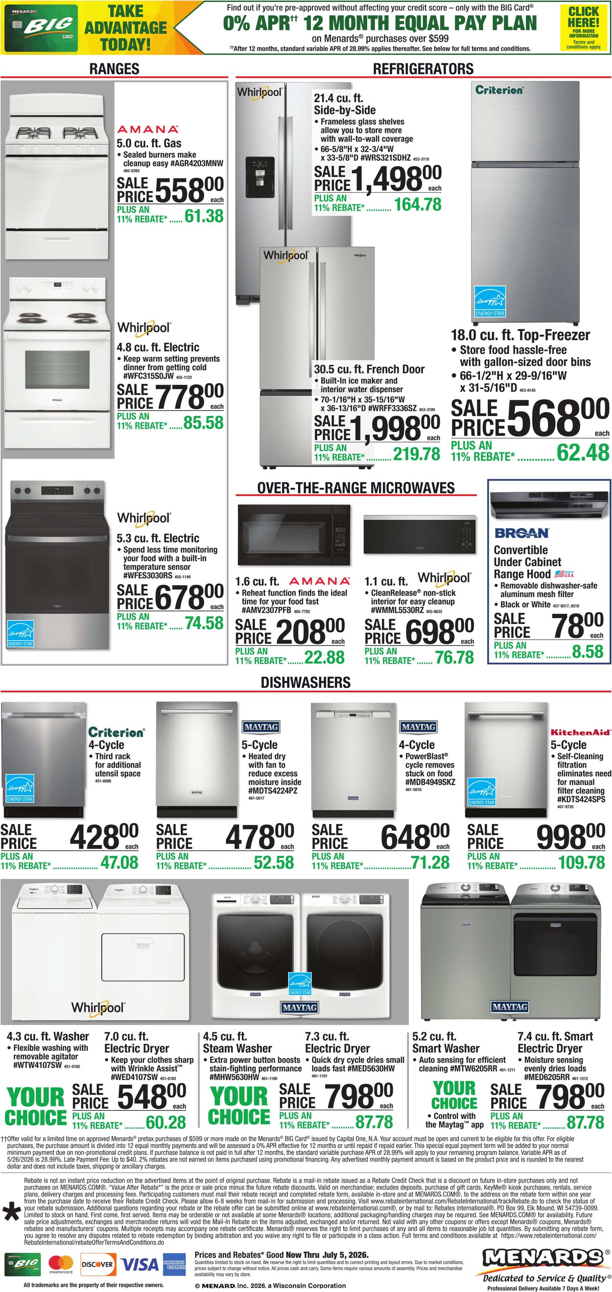 Menards Promotional weekly ads