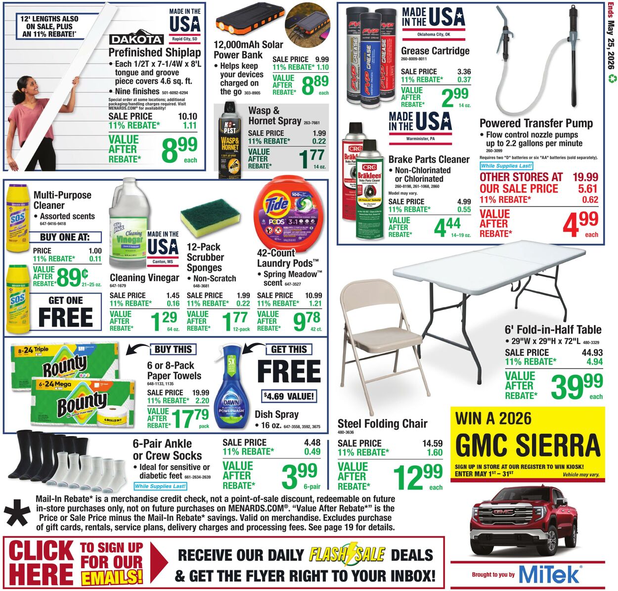 Weekly ad Menards 05/13/2026 - 05/25/2026
