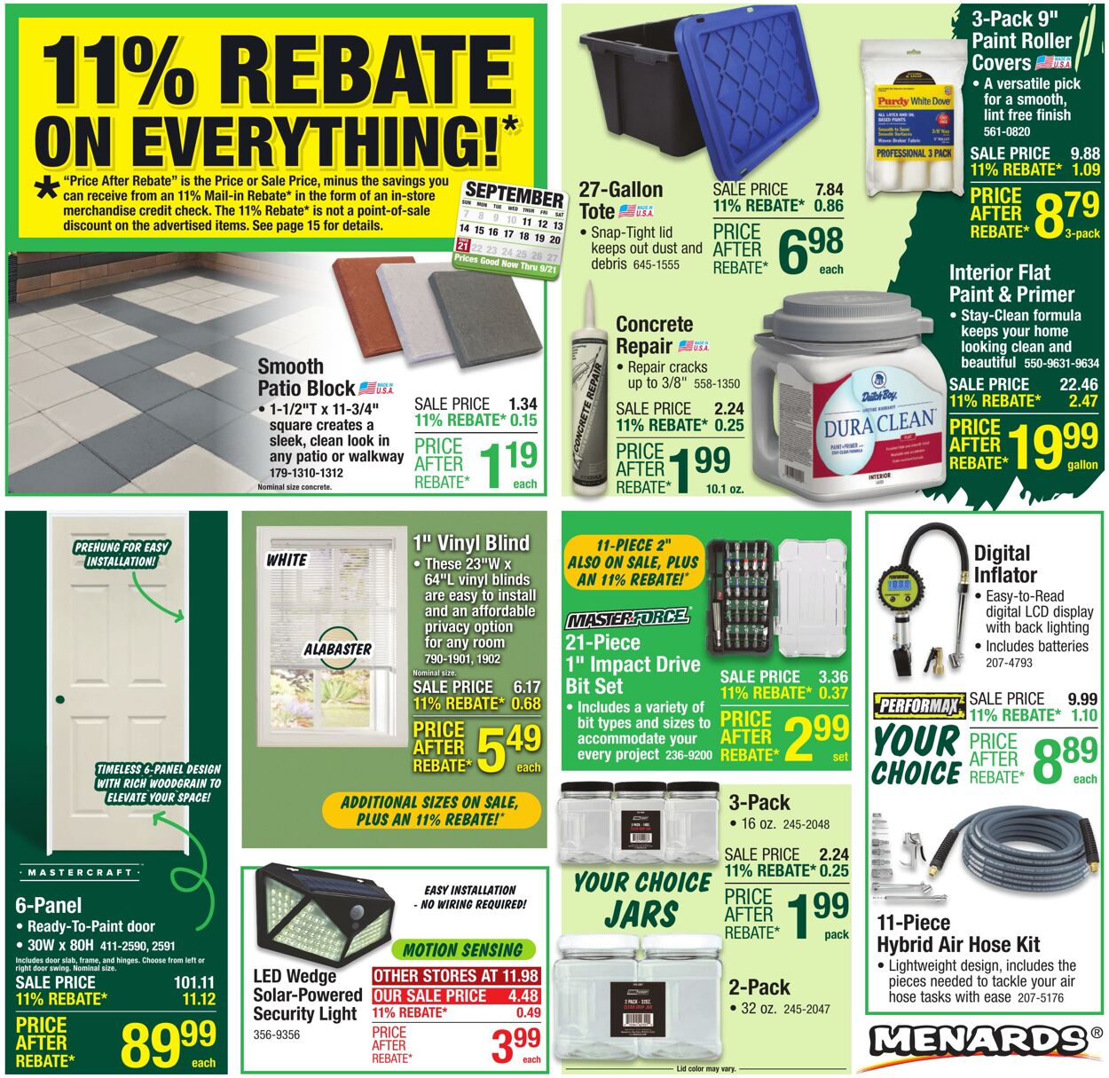 Weekly ad Menards 09/10/2025 - 09/21/2025