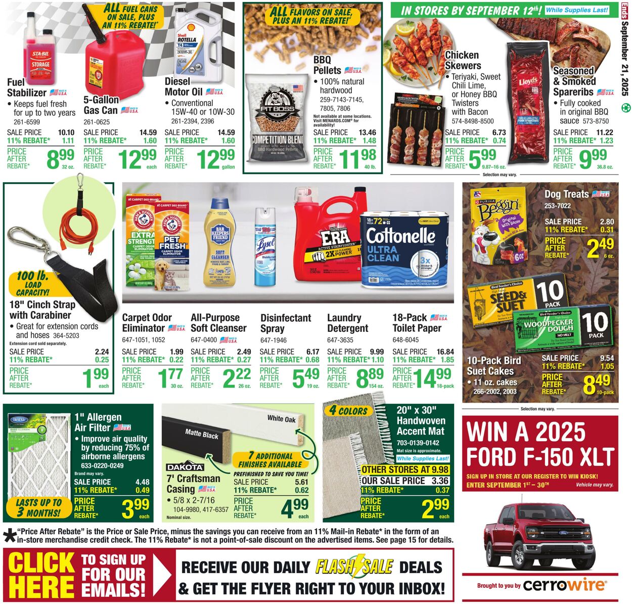 Weekly ad Menards 09/10/2025 - 09/21/2025