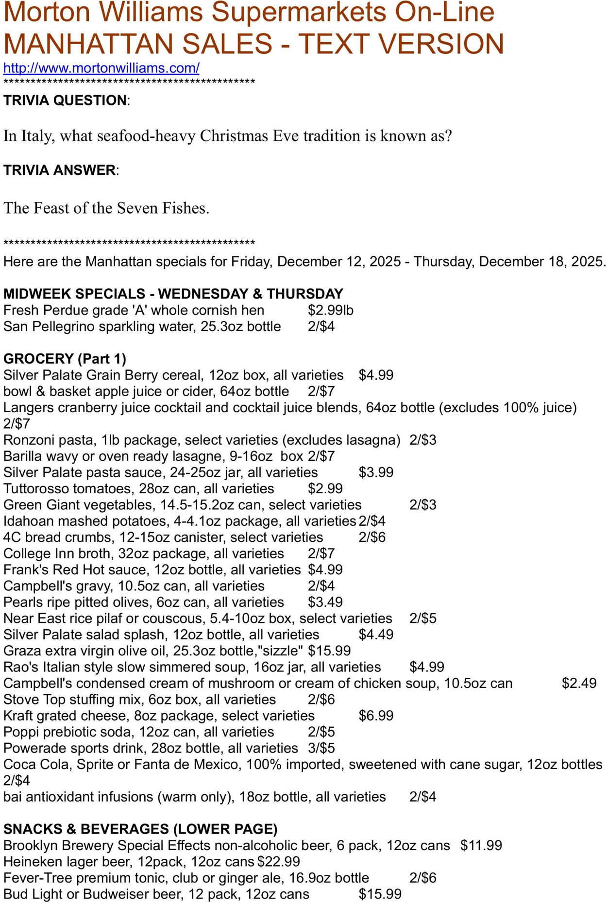 Weekly ad Morton Williams 12/12/2025 - 12/18/2025